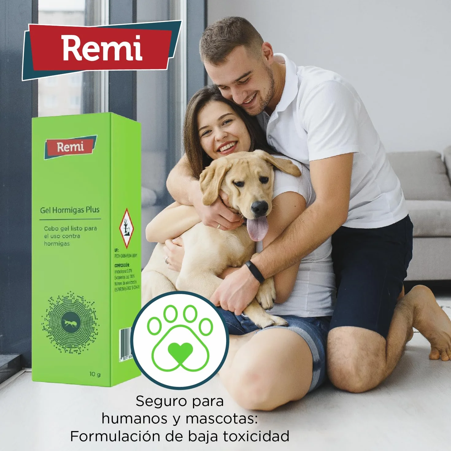 Remi Hogar Gel Hormigas Plus | Gel Insecticida Antihormigas en Jeringa | Cebo Insecticida Listo para Usar | Elimina Hormigas y el Hormiguero | Uso Interior | Alta Eficacia | Uso Doméstico