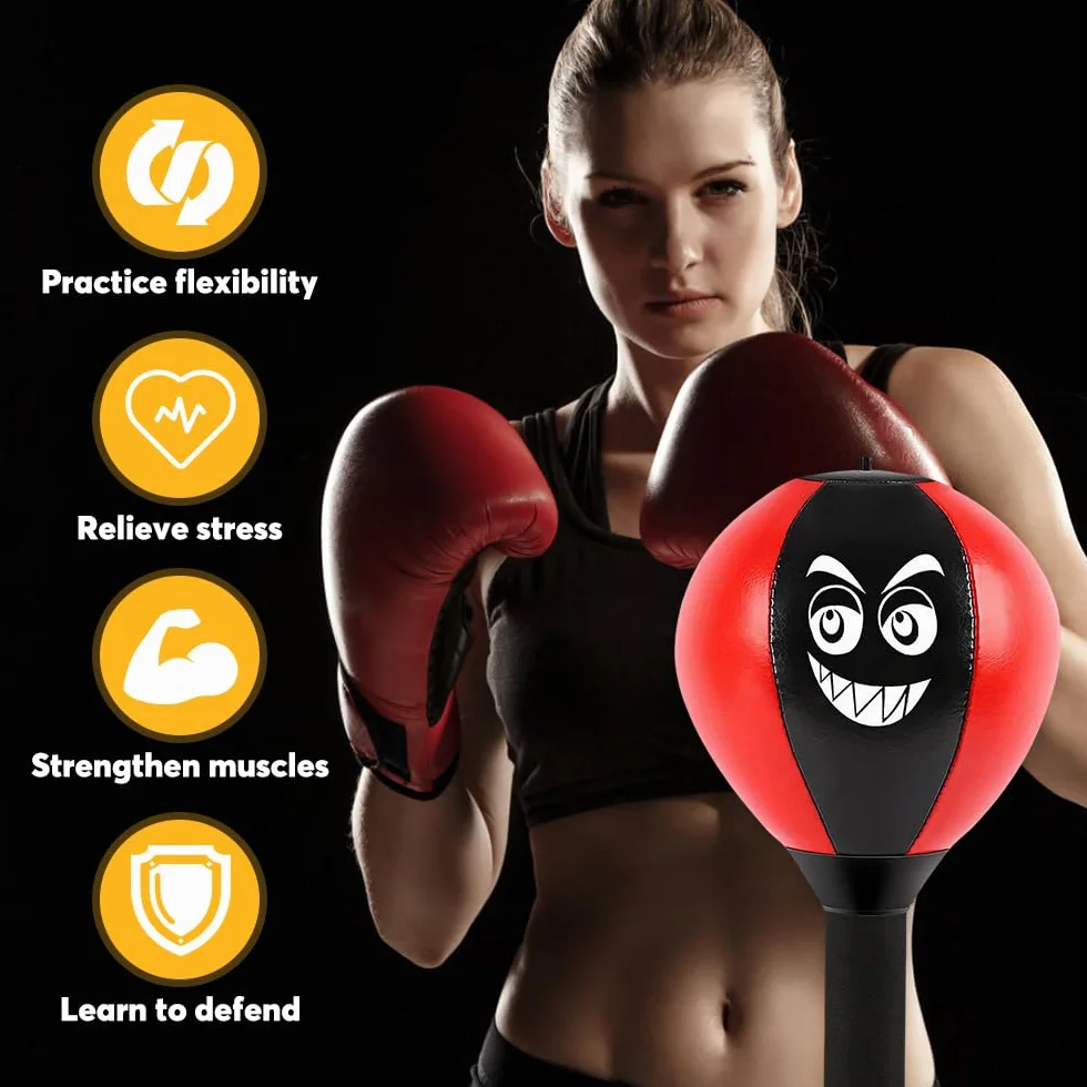 Saco de Boxeo de Escritorio con Ventosa Resistente, Pelota de Velocidad para Mesa de Oficina y Casa