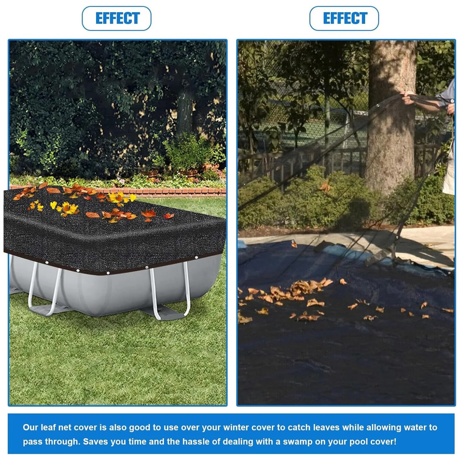 Deja la Red en la Piscina de Tierra, Red de Las Hojas ovaladas | Red de Malla Fina para desechos de Piscinas - Red de Hojas para Cubiertas de Invierno ovaladas enterradas para el hogar, jardín,