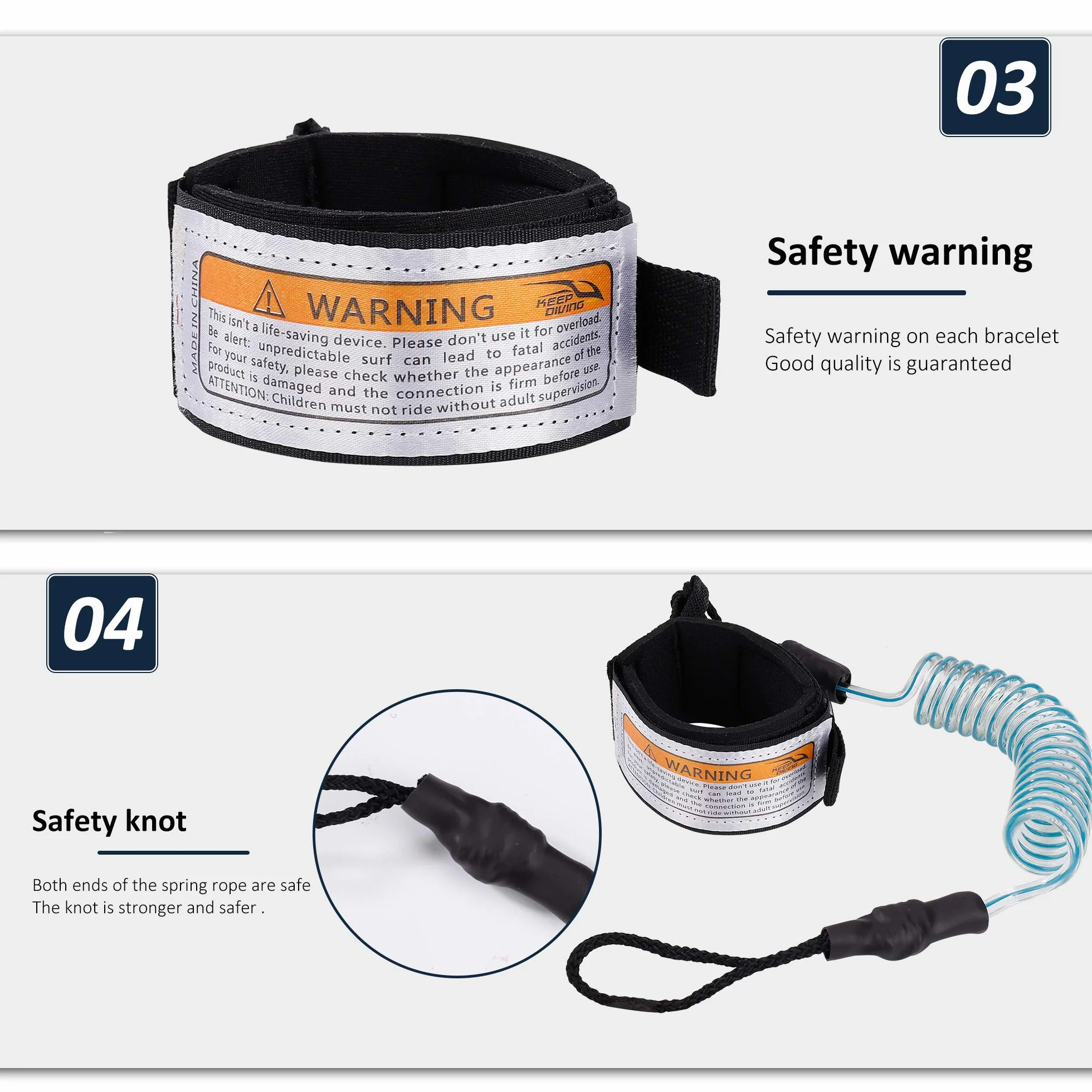 Espiral Ajustable Leash de Surf Sup 5 pies para Tablas Cortas Negro