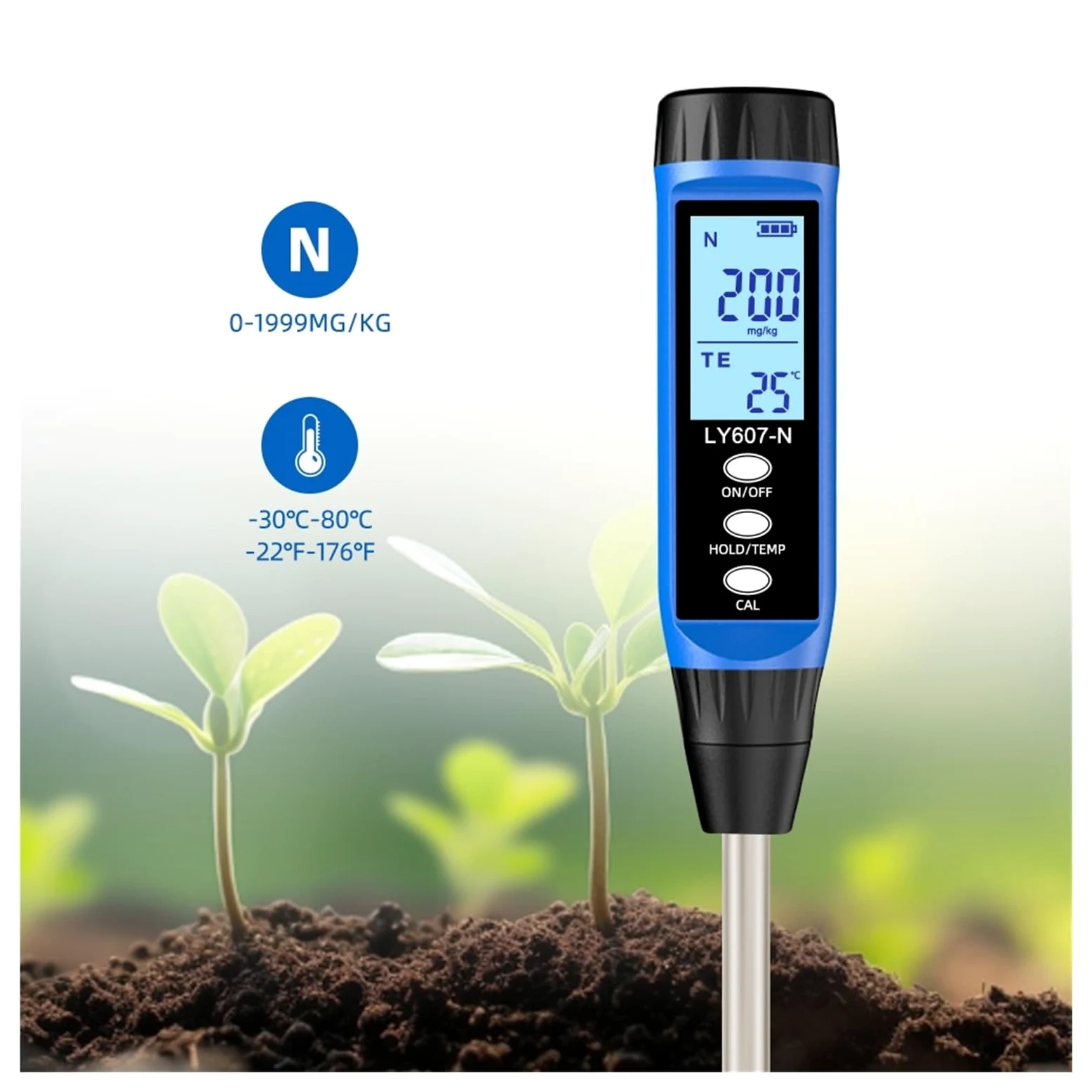 Analizador profesional de nitrógeno y potasio del suelo, medidor fósforo, analizador fertilidad Agricultura y actividades al aire libre(K Tester)