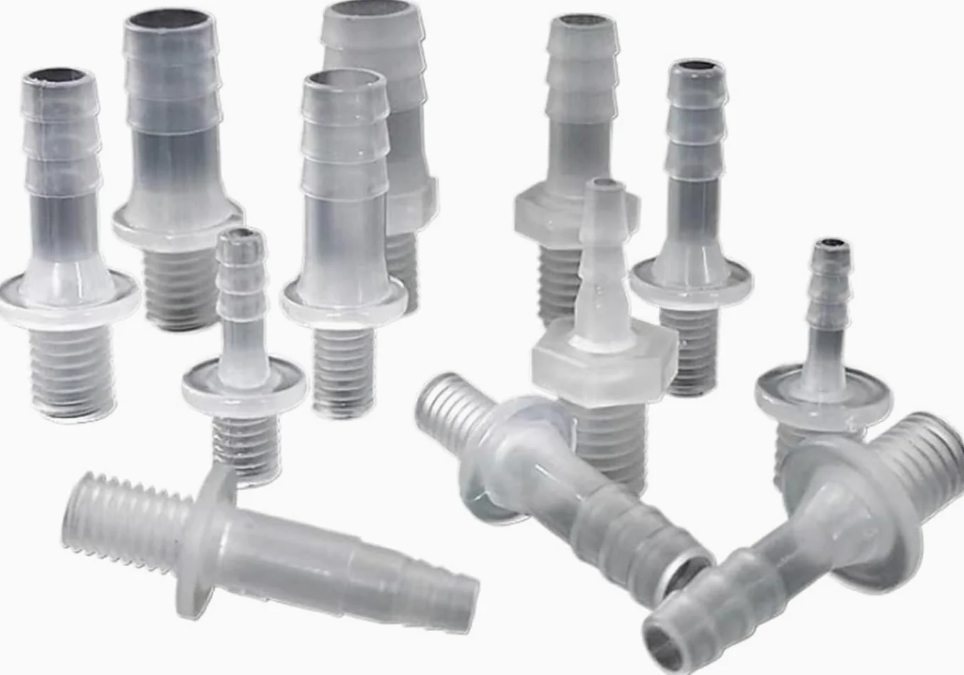 Conector de manguera PP/PE M6 a 2mm, adaptador de púa recta for tubería de riego, bomba de aire de acuario, junta de tubería de agua, 10 Uds.(M5-4.8mm,50pieces)