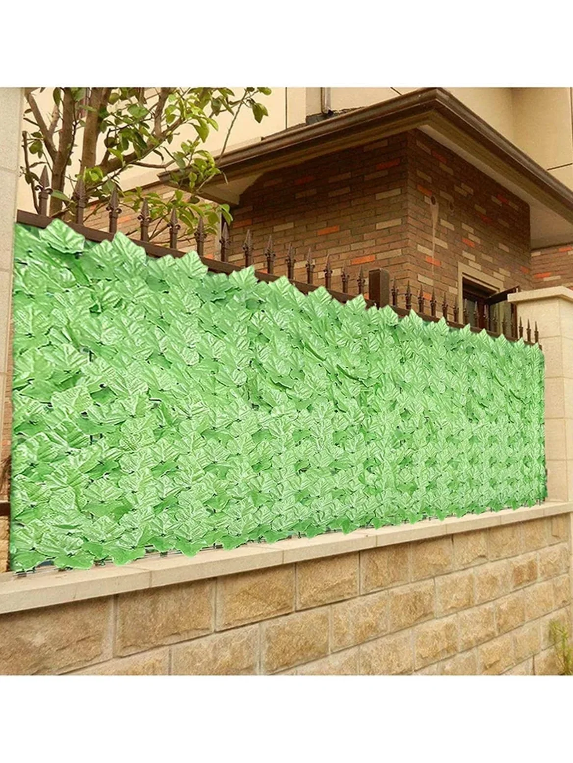 Seto de hiedra artificial de 1 x 3 m de privacidad, rollo de valla de hojas verdes para exteriores, jardín, balcón, pared decorativa ideal para patio, patio y paisaje