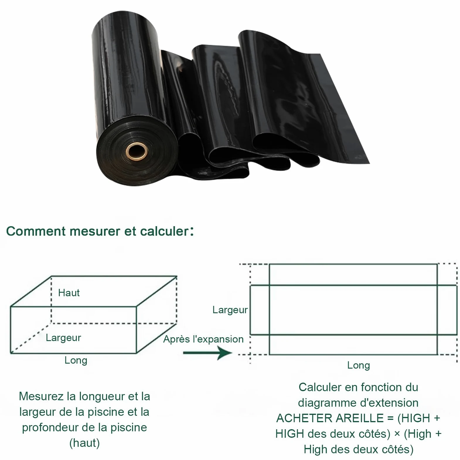 NIANTONG Lona Estanque PVC Pond Liner HDPE Lona para Estanque Duradero 0.2mm de Espesor Lámina Estanque Flexible para Peces de Estanques,Fuentes,Jardines Acuáticos y Cascadas(Size:5x5m(Thick 20s))