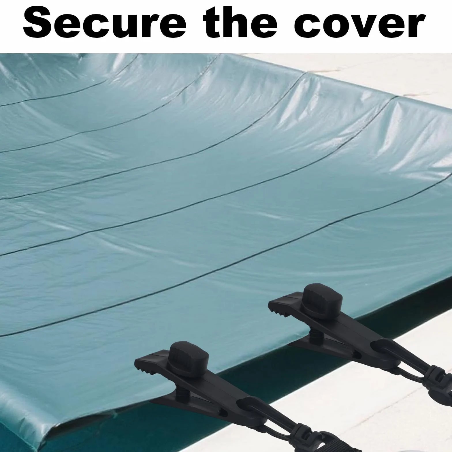 Tinoaly 24 Piezas Kit para Enrollar Cubiertas Solares Piscina, Correas para Manta Solar de Piscina Enterrada 8 Correas con Gancho Clips y 8 Cierres de Contacto