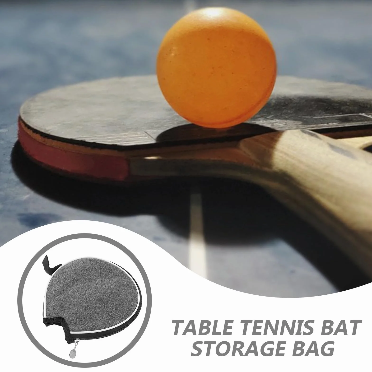Toyvian Funda para Pala de Tenis de Mesa Semicírculo Gris Bolsa Almacenamiento Raqueta y Balones