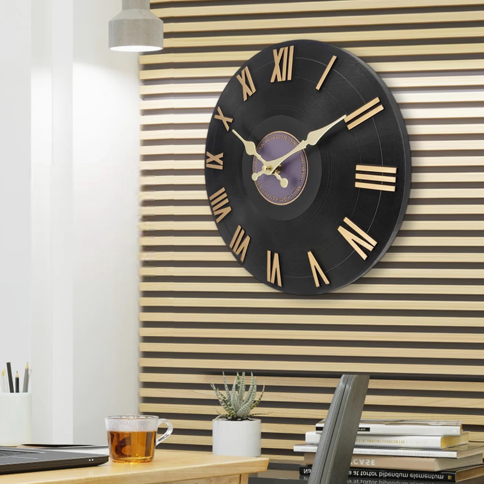 Reloj de Exterior para Patio Resistente al Agua Montado en la Pared Grande Estilo Disco Decoración Hogar Temporizador Moderno Funciona con Pilas