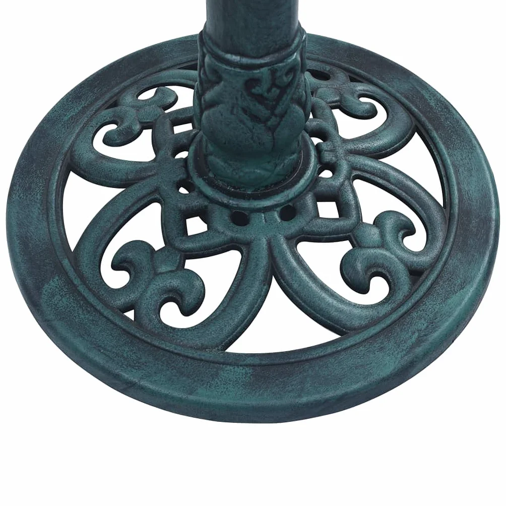 vidaXL Fuente de Jardín para Pájaros Bellamente Diseño Decorado de Patio Balcón Pequeña Fuentes de Agua Exterior Plástico Verde 50x91 cm
