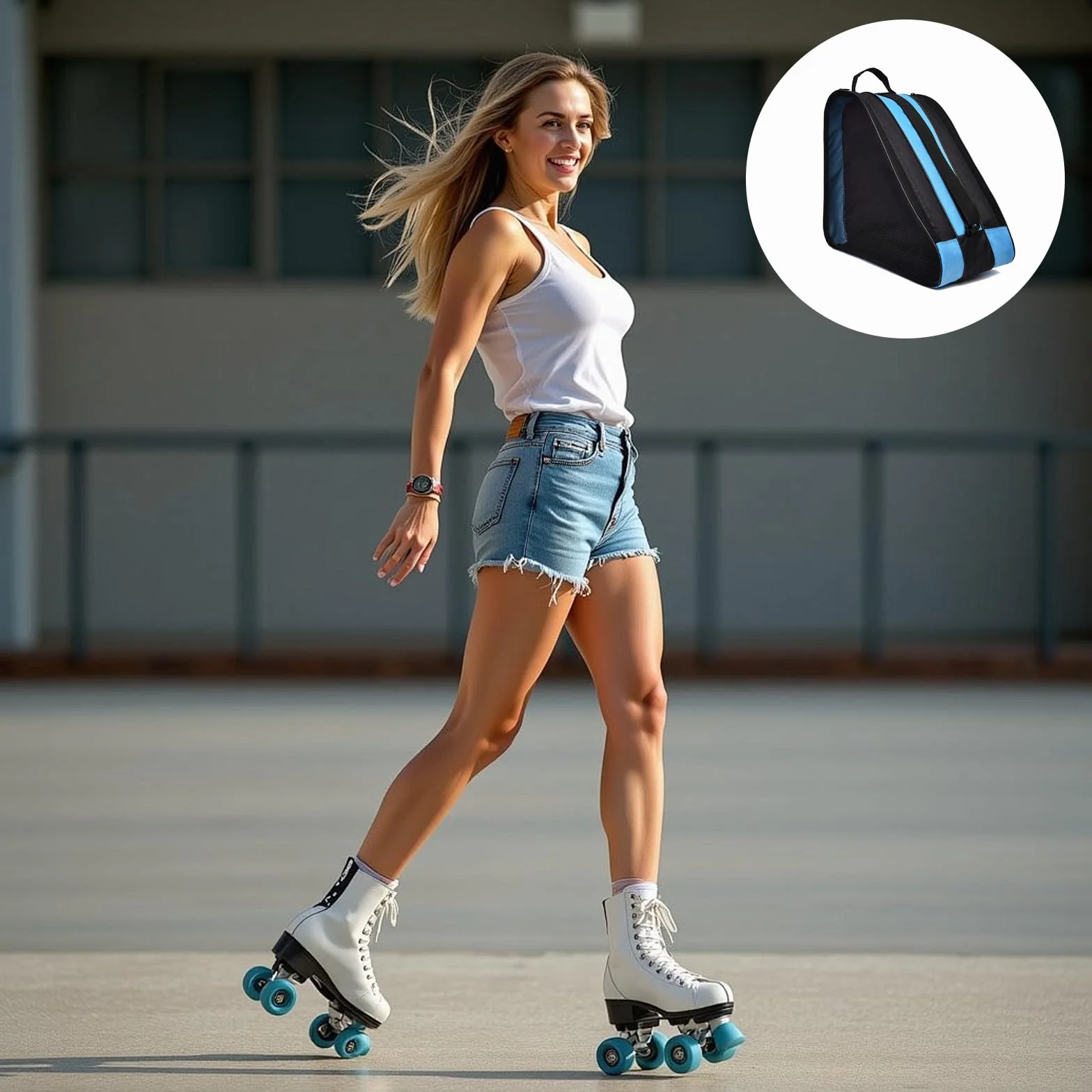 Bolsa para Patines en Línea, Mochila para Patines de Hielo, Apta para Hielo y Patines