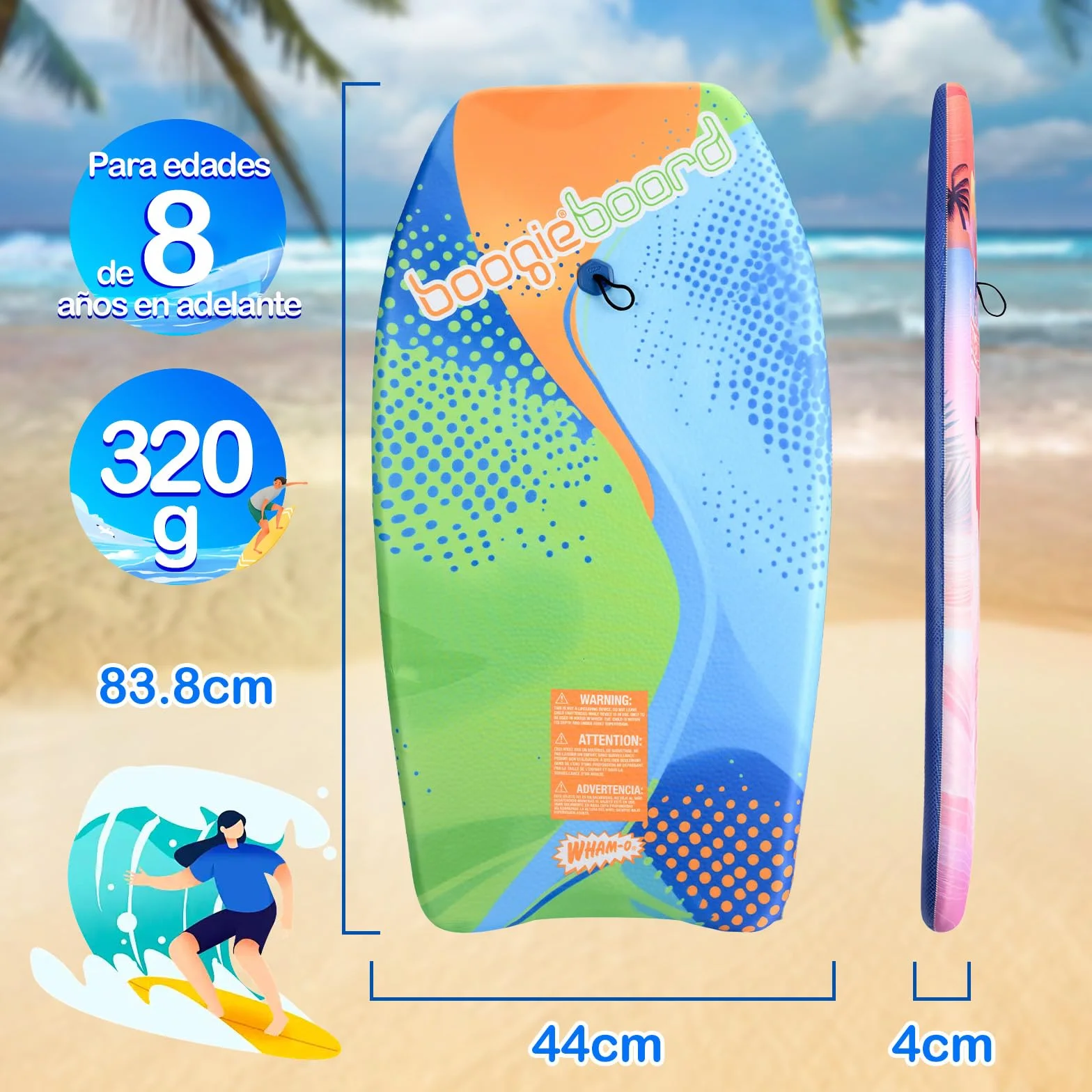 Wham-O Bodyboard 94 x 46 x 10 cm Tabla de natación para Piscina y Playa 2 Unidades