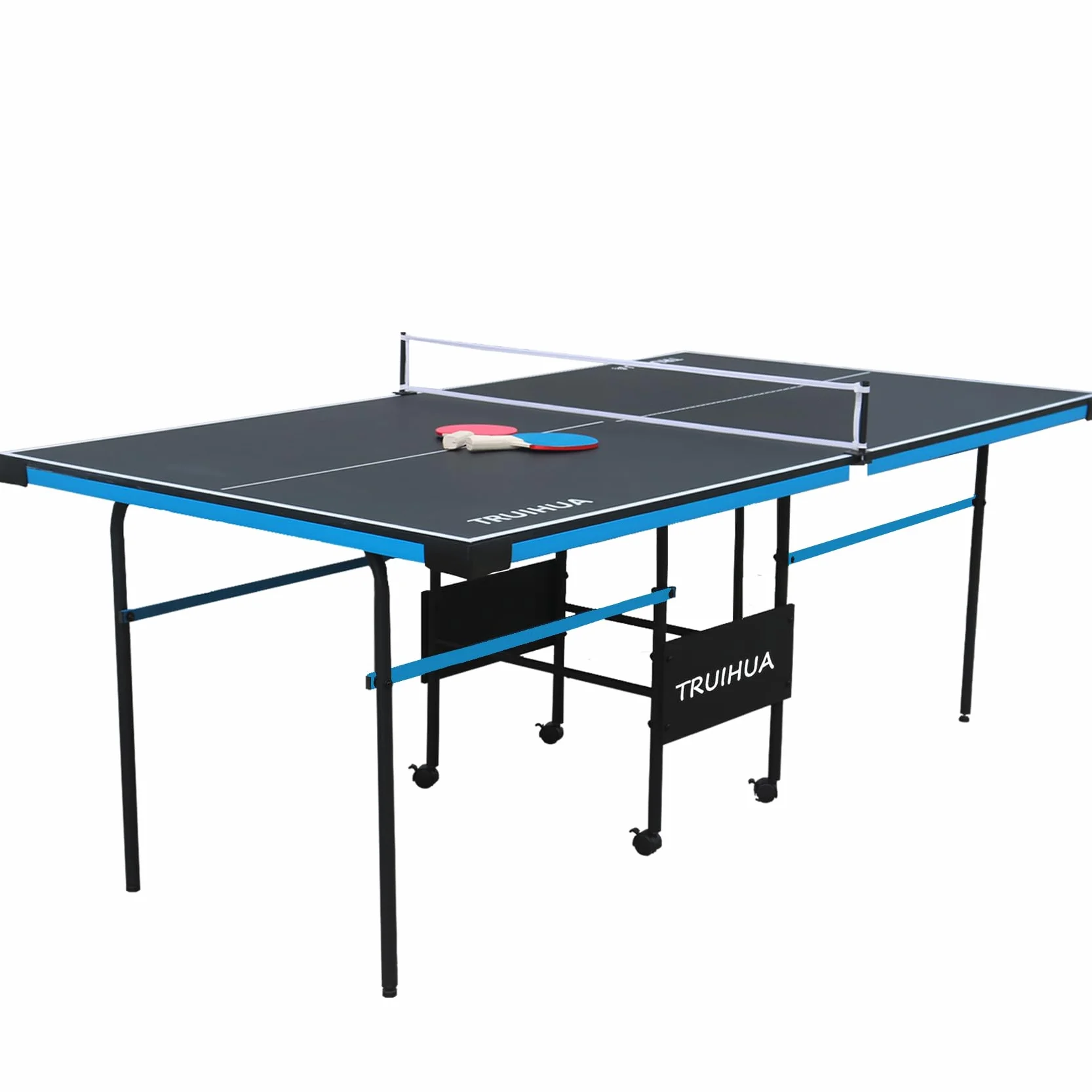 Mesa de Ping Pong Plegable con Palas y Red, 210 x 117 x 76 cm
