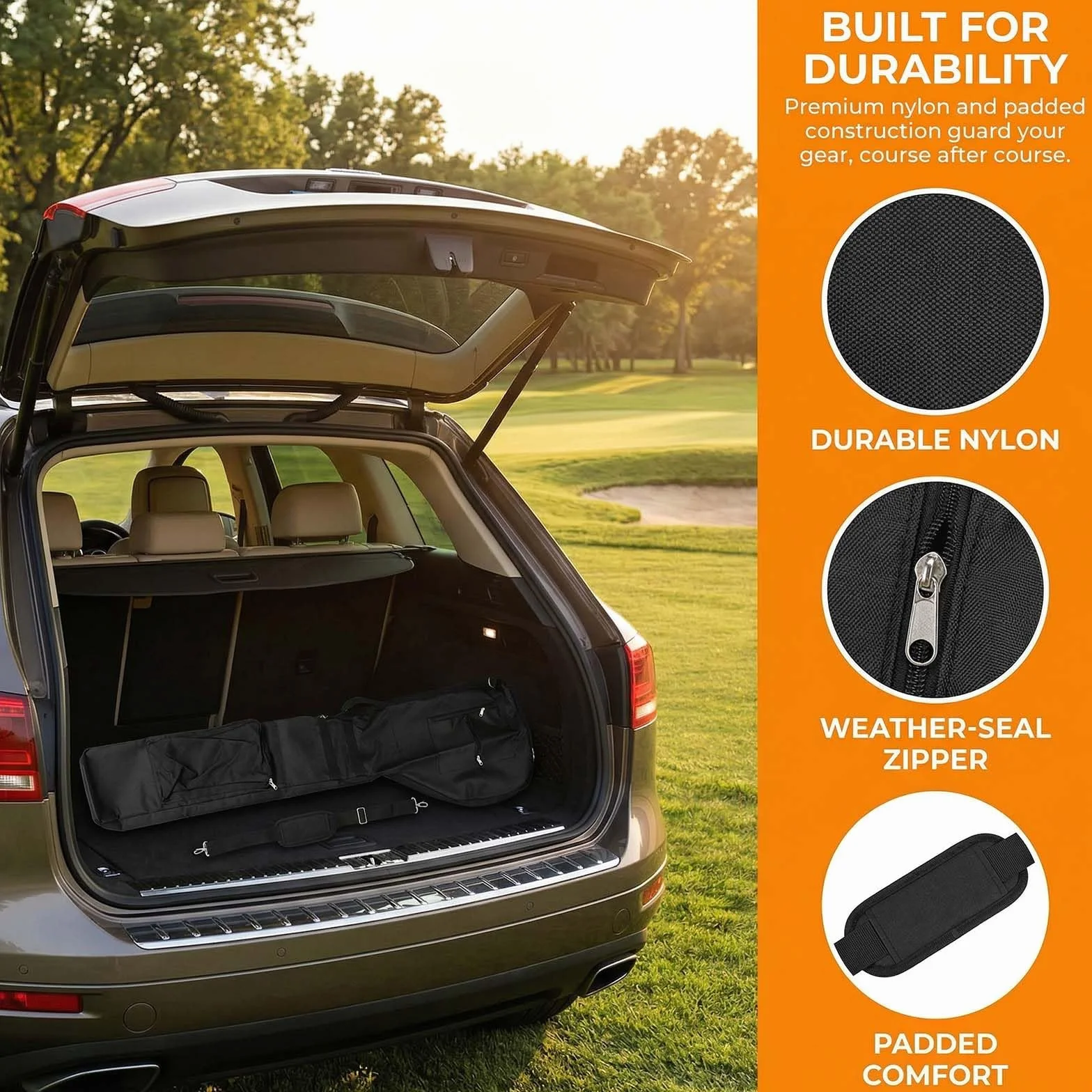 Mini Golfbag Black Bolsa de Viaje Plegable Impermeable para 8-10 Palos de Golf