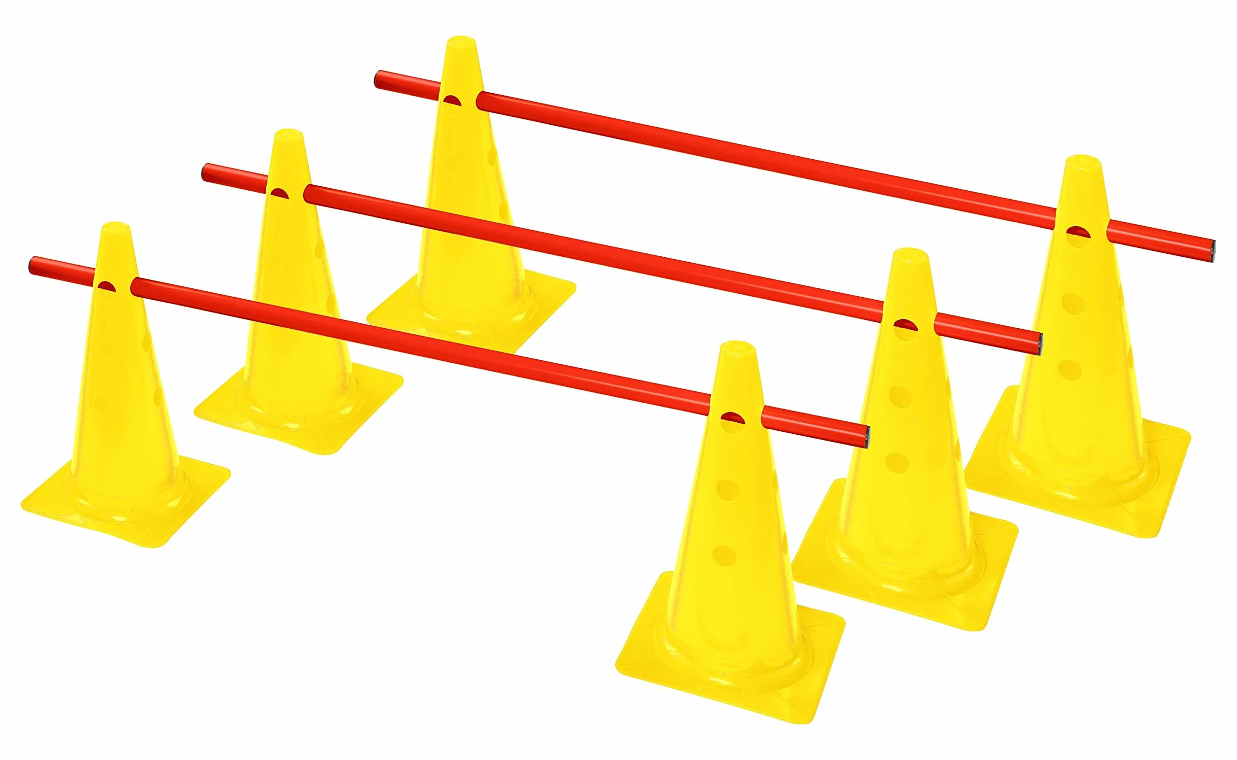 Juego de Vallas con Conos y Obstáculos, 30 cm, Amarillo