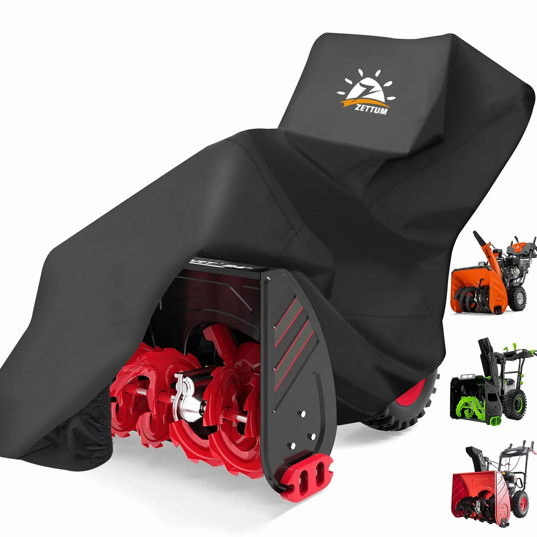 Zettum Funda protectora para quitanieves con revestimiento de poliuretano 600D, resistente al agua y resistente, accesorio para EGO, Honda, Ryobi, Cub Cadet, Ariens, Troy Bilt, Toro