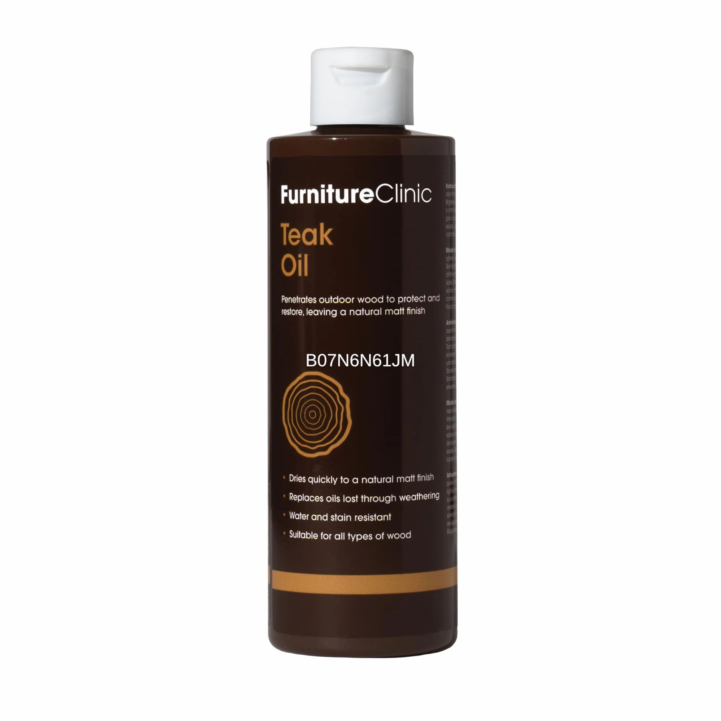 Aceite de teca para madera Furniture Clinic – 500 ml – Restaura y previene la sequedad en muebles de madera de exterior e interior – Tratamiento protector y restaurador de secado rápido