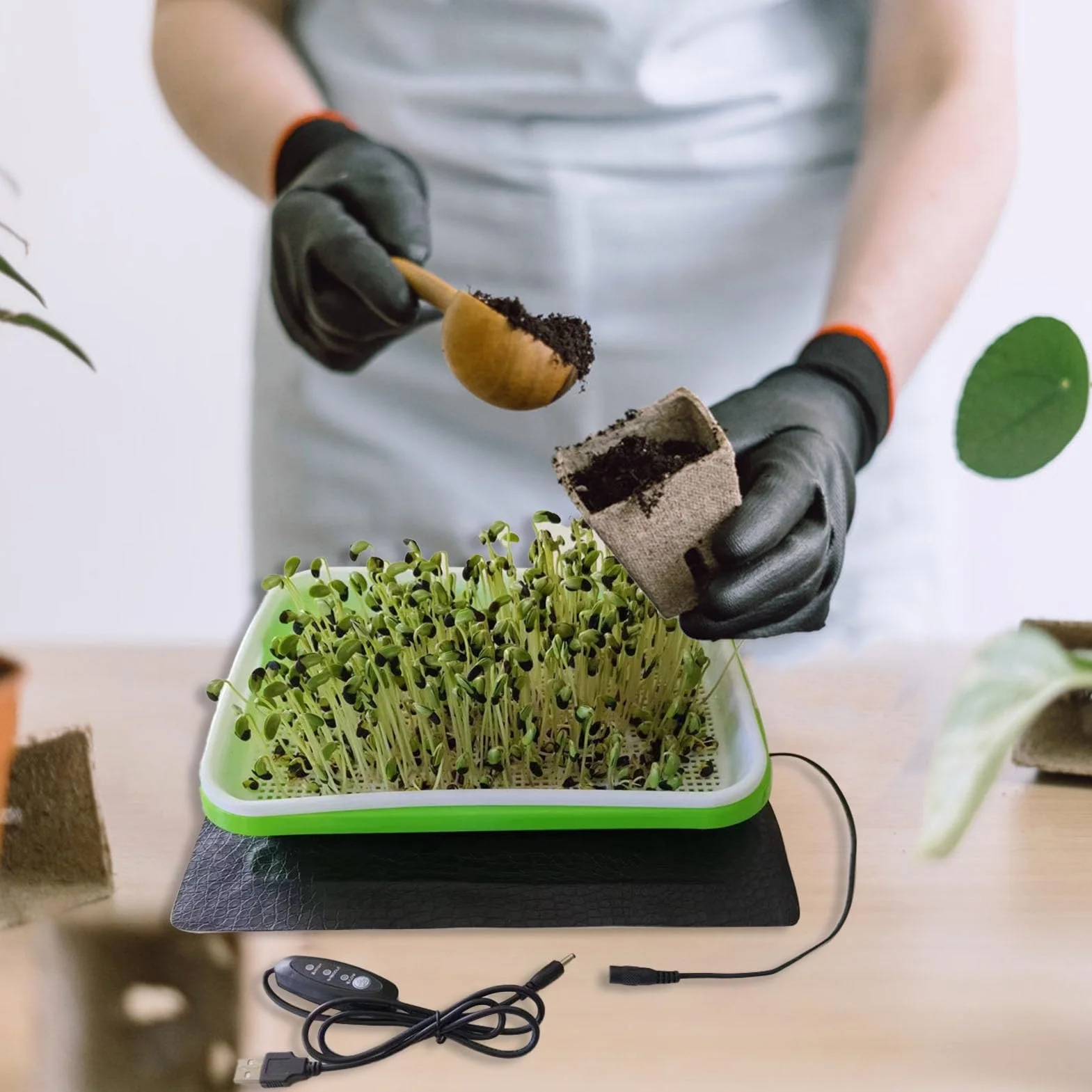 Estera Térmica para Plántulas, Almohadilla Térmica para Plantas 8.5W Estación De Germinación Estera Térmica Temperatura Ajustable Almohadilla Térmica Hidropónica Cálida Y Rápida