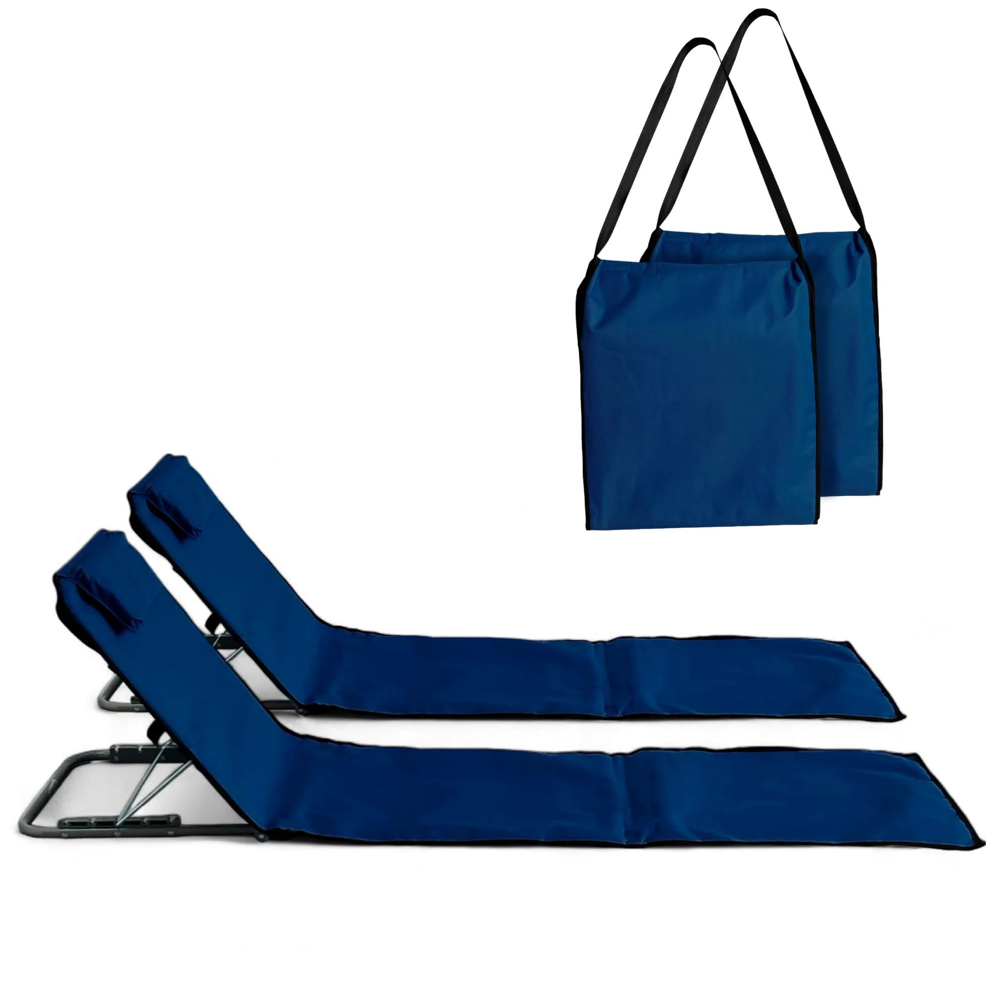 Pincho Esterilla de Playa Plegable con Respaldo Ajustable – Tumbona Portátil Ligera para Camping, Jardín y Piscina – Alfombra de Playa con Respaldo Ergonómico y Fácil Transporte (Marino)