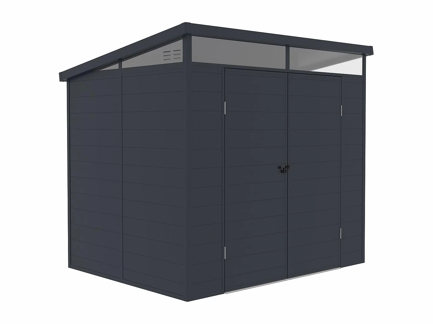 Venta-Unica - Caseta de jardÌn de Resina Gris Antracita 4 m≤ con Suelo - MINARO