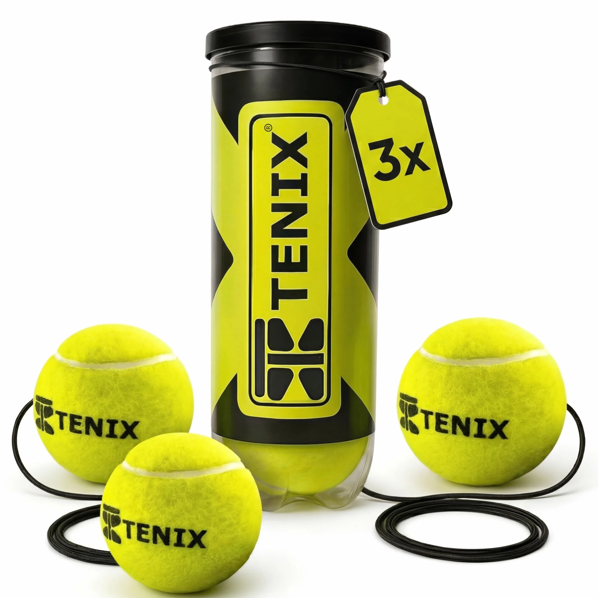 TENIX Set de 3 Pelotas de Tenis con Cuerda para Entrenador de Tenis