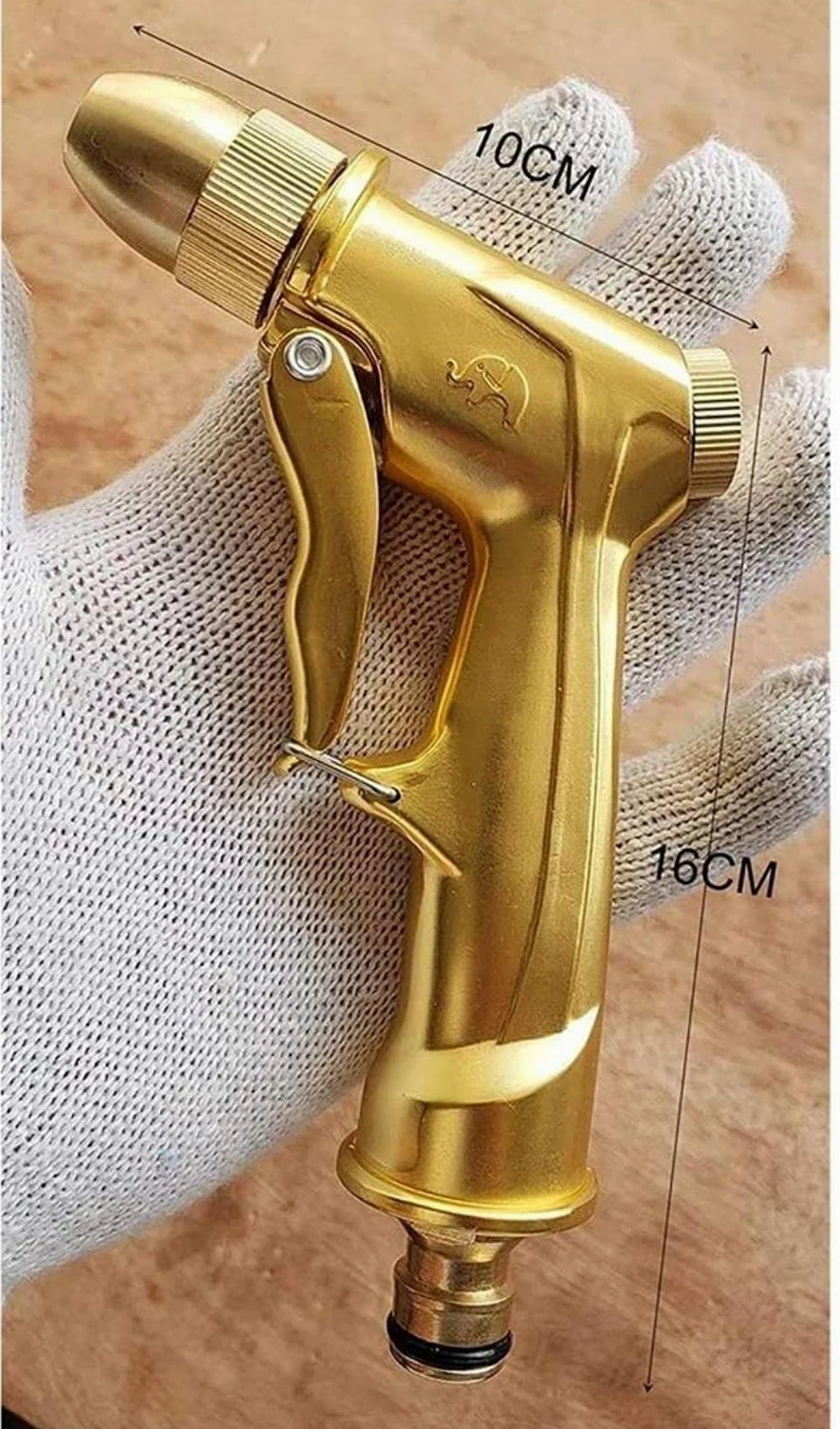 Pistola de pulverización de manguera de agua ajustable, pistola de pulverización de manguera de metal de alta presión con boquilla de latón