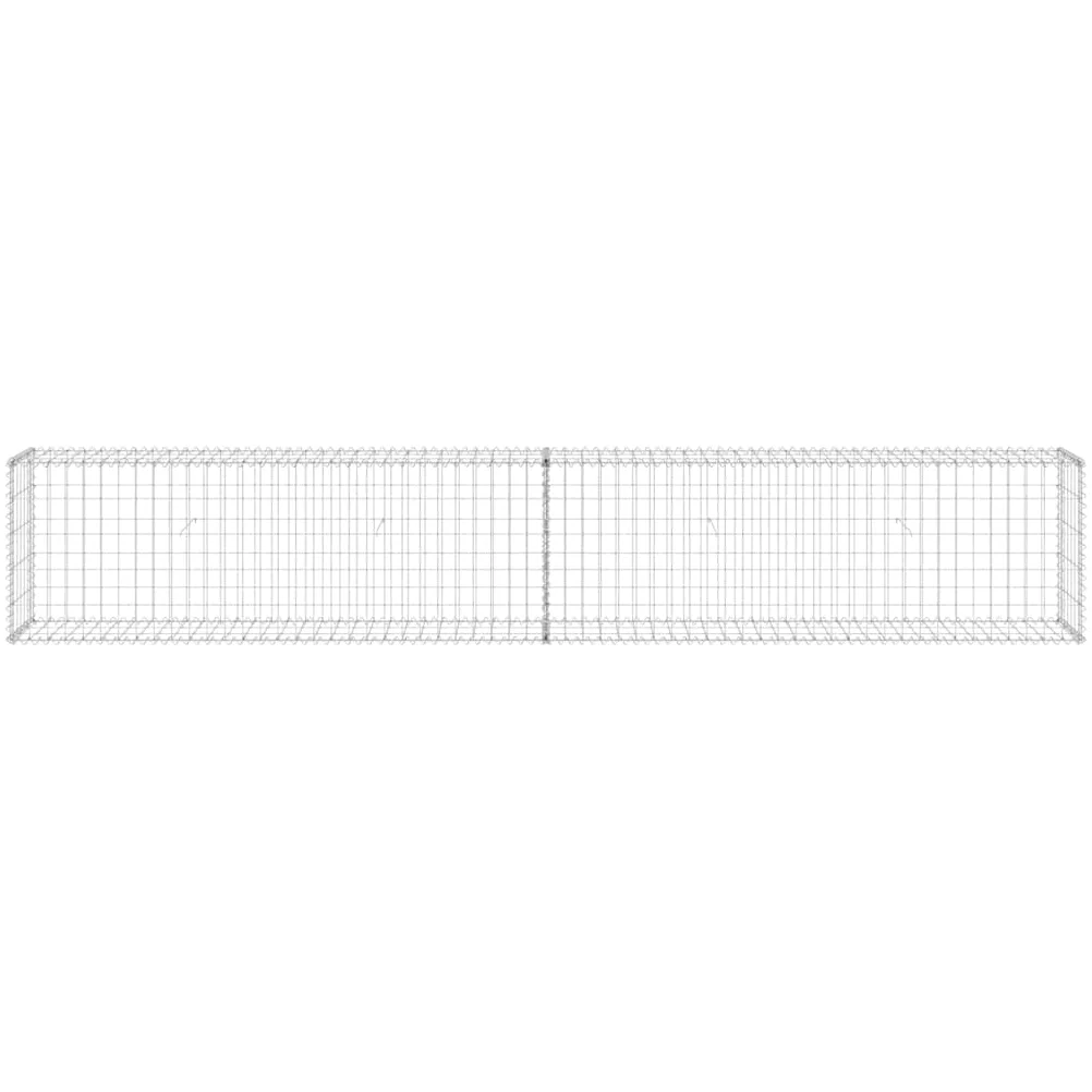 Cesta de acero galvanizado, 300 x 30 x 50 cm, con cubierta para valla y muro de contención