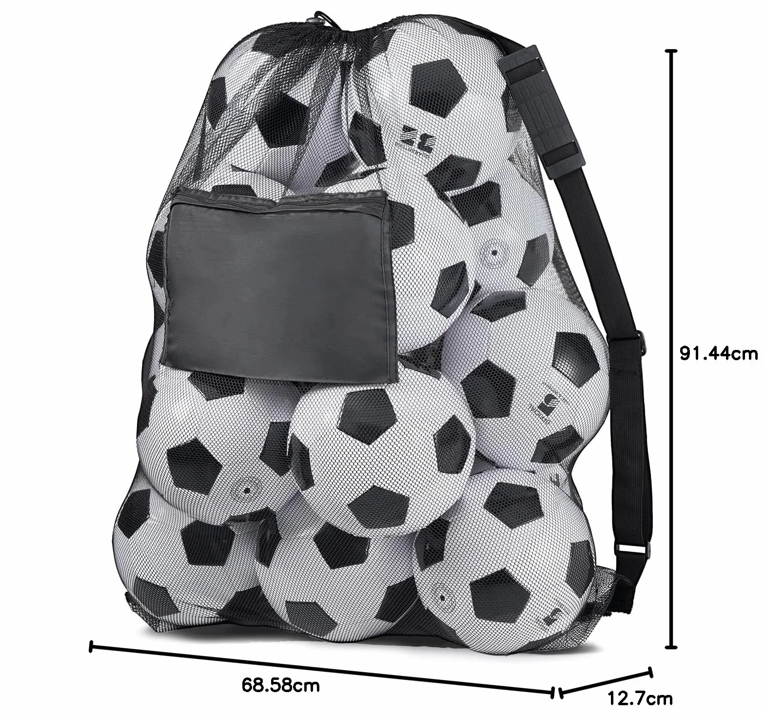 OrgaWise Bolsa de fútbol con Correa para el Hombro Grande para 10-15 Pelotas