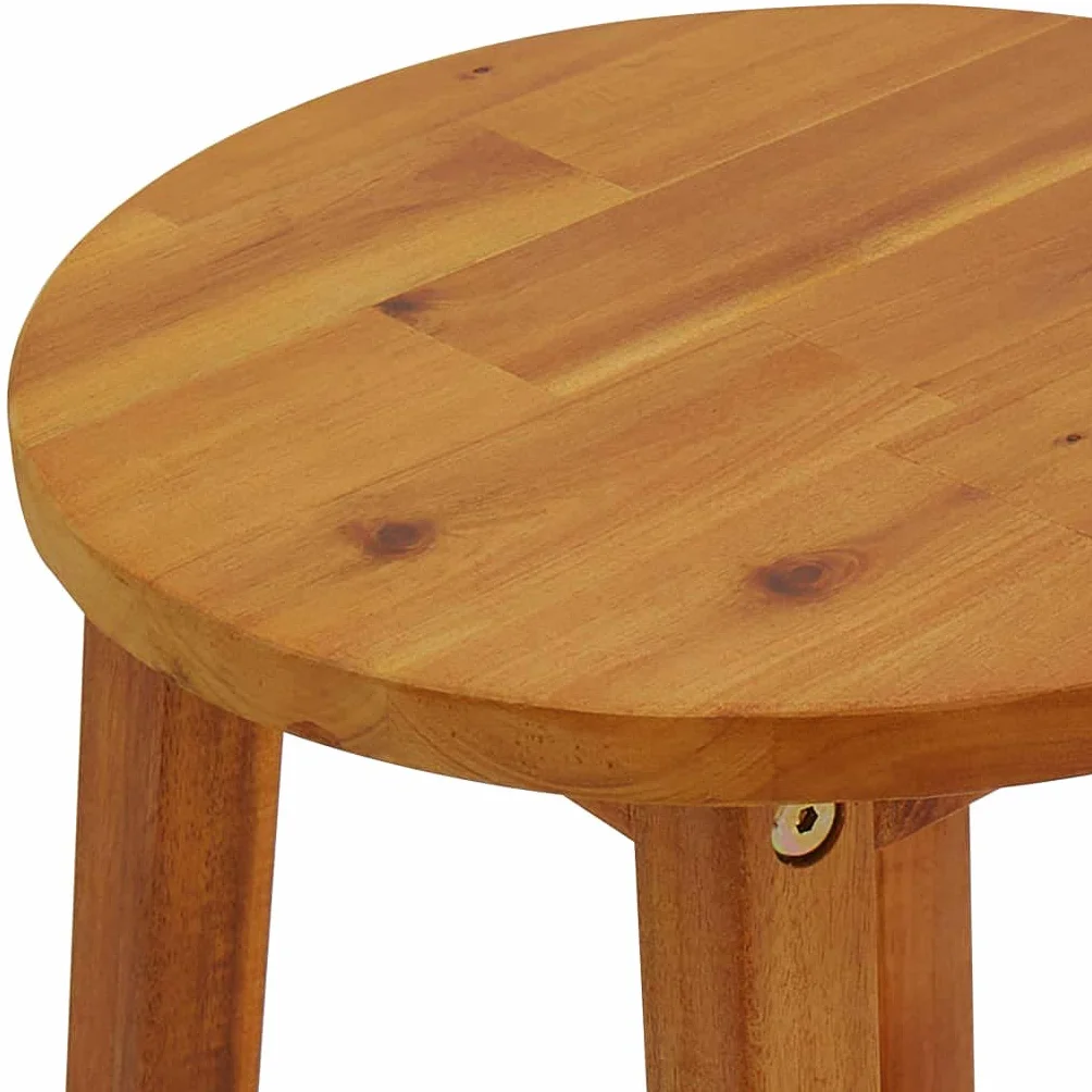 vidaXL Mesa y Taburetes Altos de Jardín 3 pzas, Juego de Muebles de Bar, Mesa Sillas Altas, Mesita Asientos Exterior, Madera Maciza Acacia
