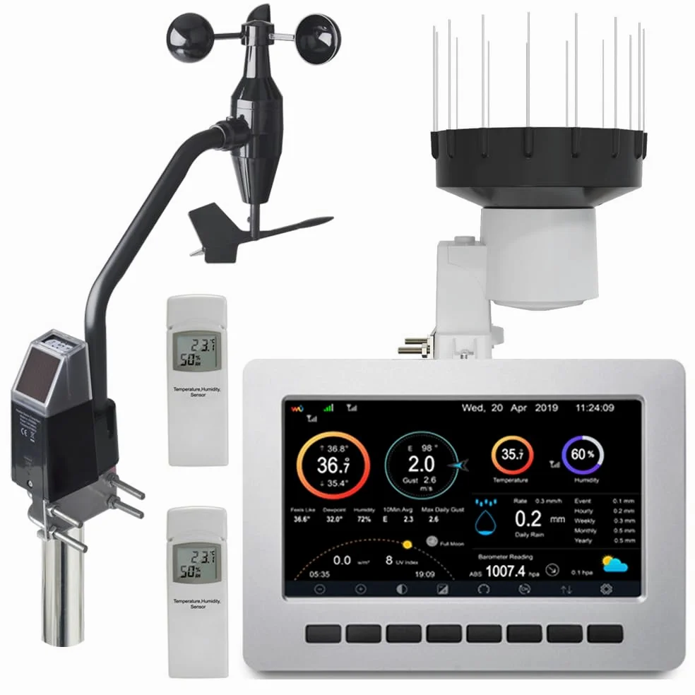 froggit HP1000SE PRO Single Sensor Edition Estación meteorológica inalámbrica por wifi, pantalla HP1000SE PRO, incluye sensor de interior + DP40 + DP80 + DP300