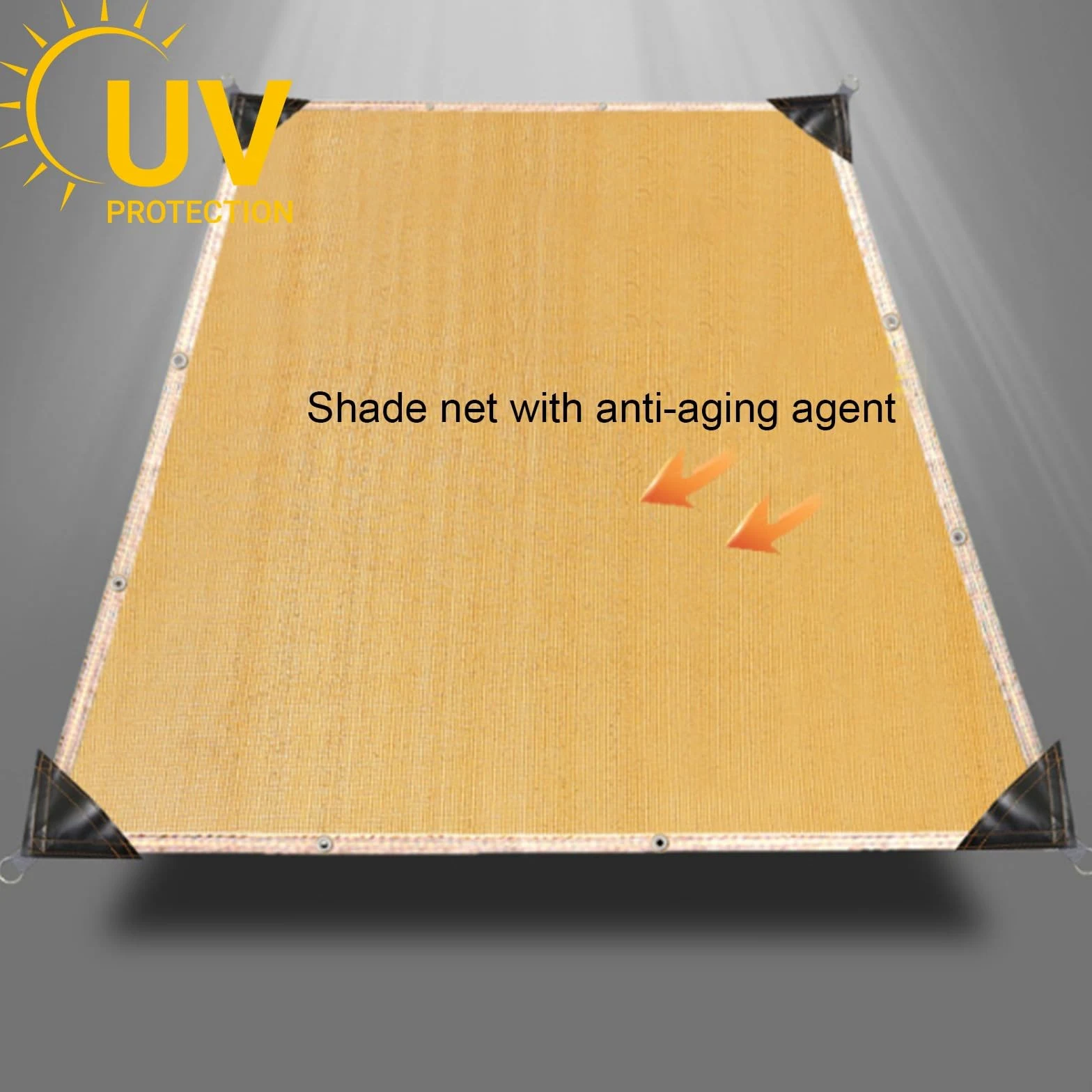 Red de Sombra con Anillas en D y Ojales de Aluminio, 3x4 4x5 5x6 6x8m Malla Sombreo HDPE 90% UV Transpirable, Esquinas Reforzadas para Jardín Pérgola Terraza Patio(Beige,5x10m)
