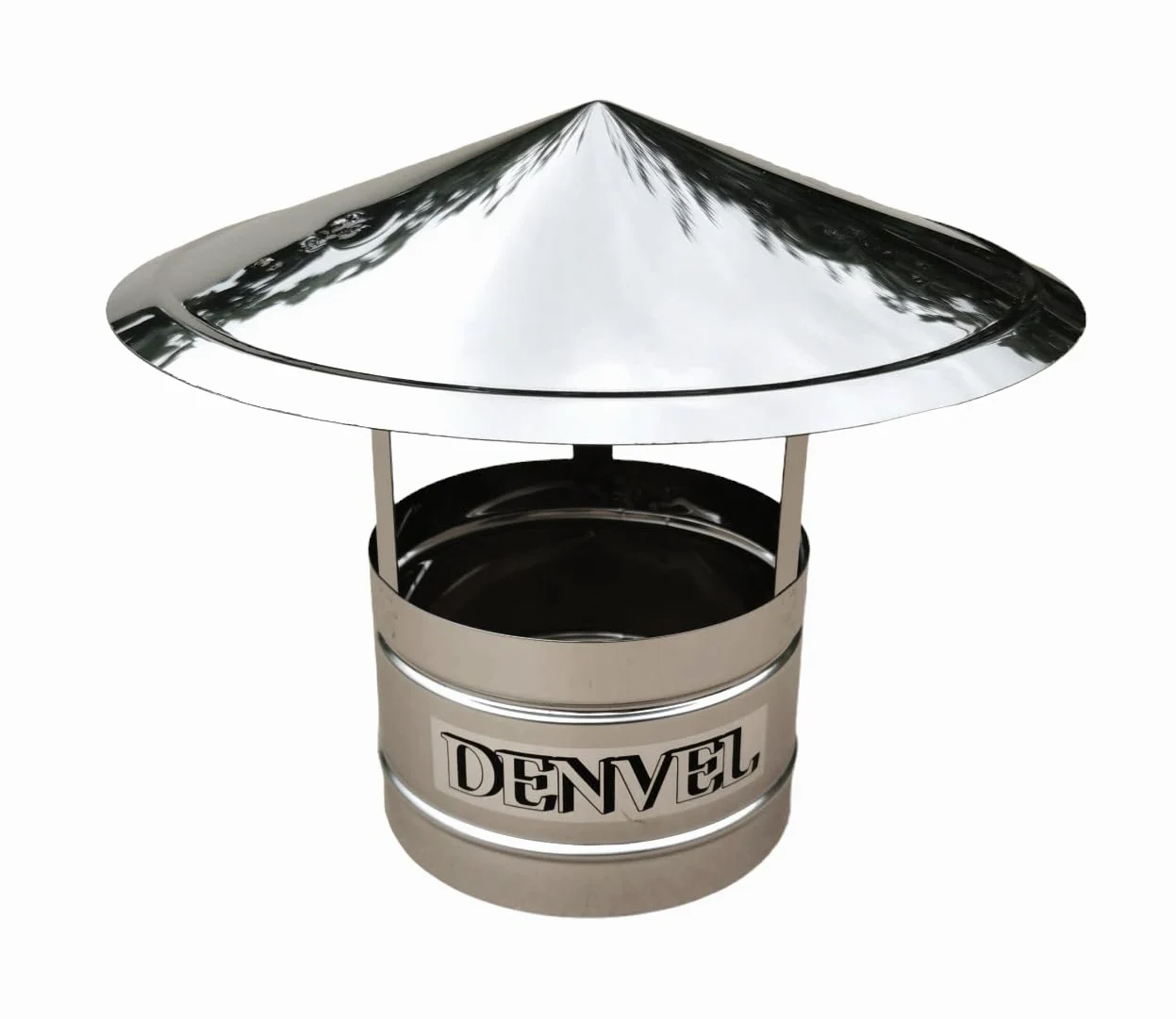 Denvel® - Cubierta de Chimenea de Acero Inoxidable 200 mm para Conducto de Humos y Ventilación – Sombrerete para Chimenea, Protección contra la Lluvia para Chimenea y Ventilación