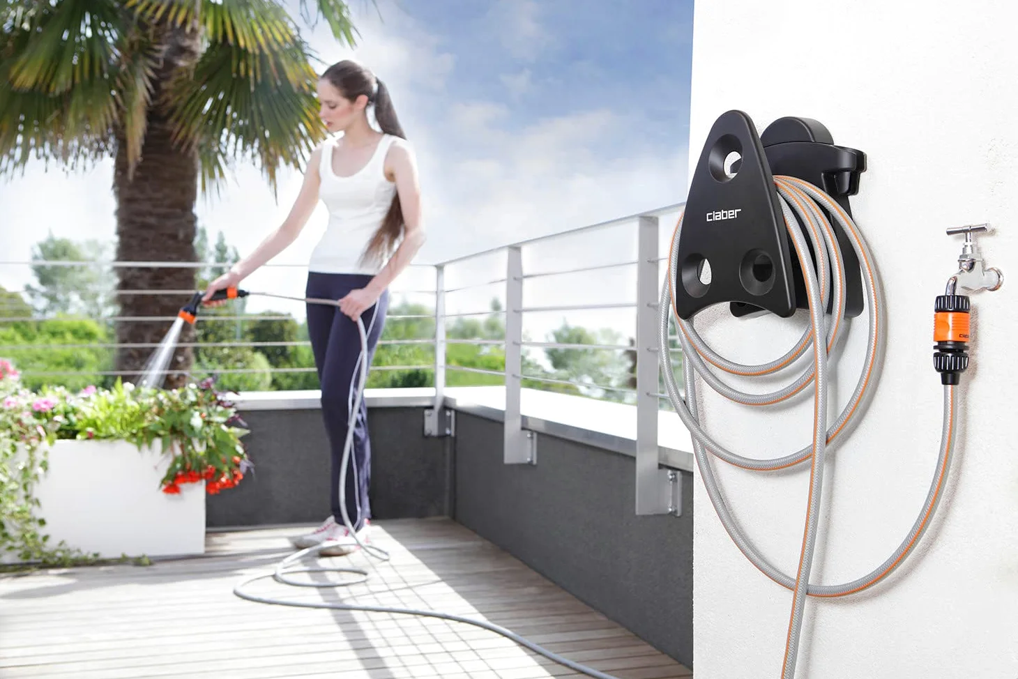 Claber Portamanguera Balcony Set z wężem 10 m i pistoletem