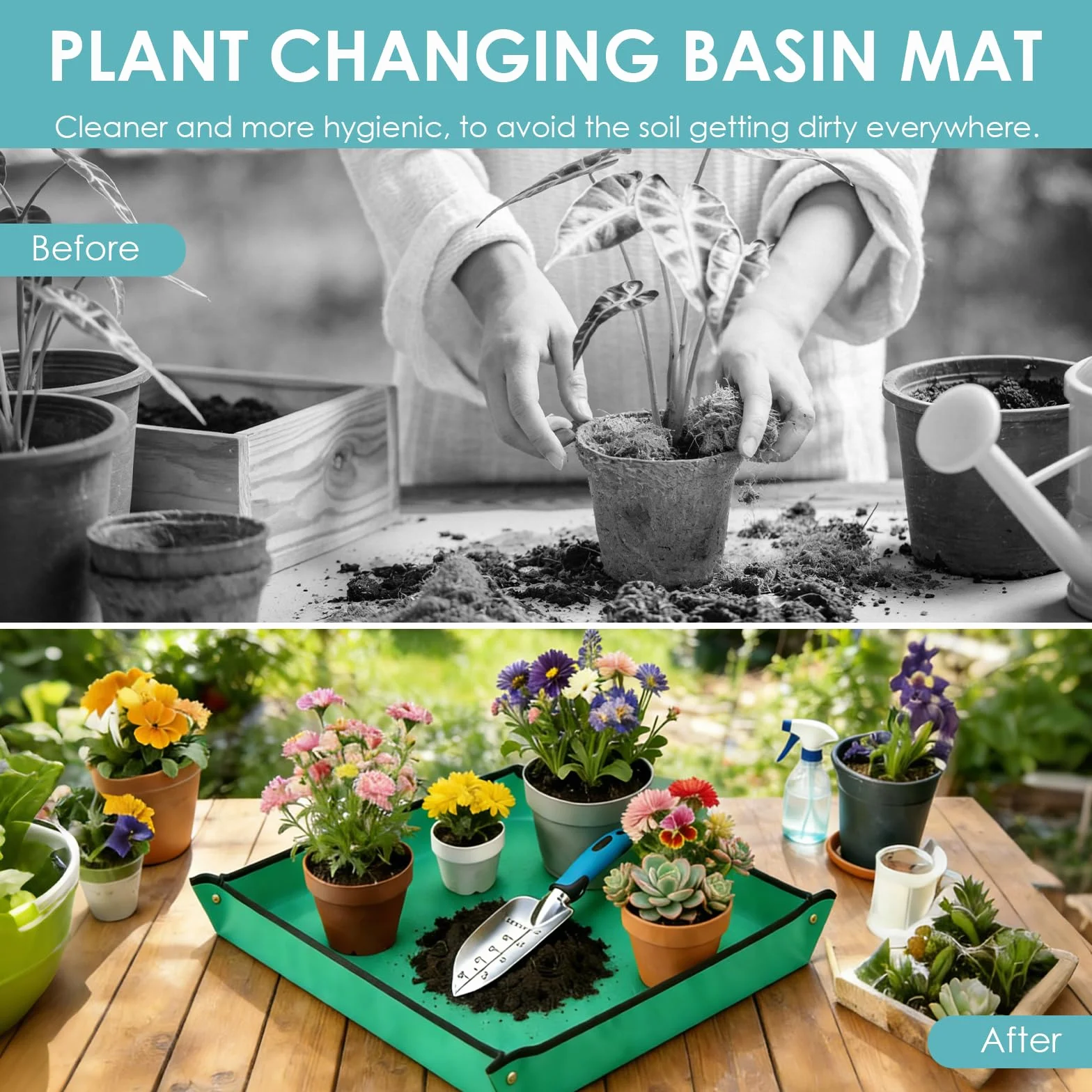 Juego de Herramientas de jardinería 7PC, Kit de jardineria Bolsa de Jardín con Bolsa de sujeción Resistente, Juego de Herramientas de Mano de jardín, Regalos de Jardinería para Mujeres y Hombres