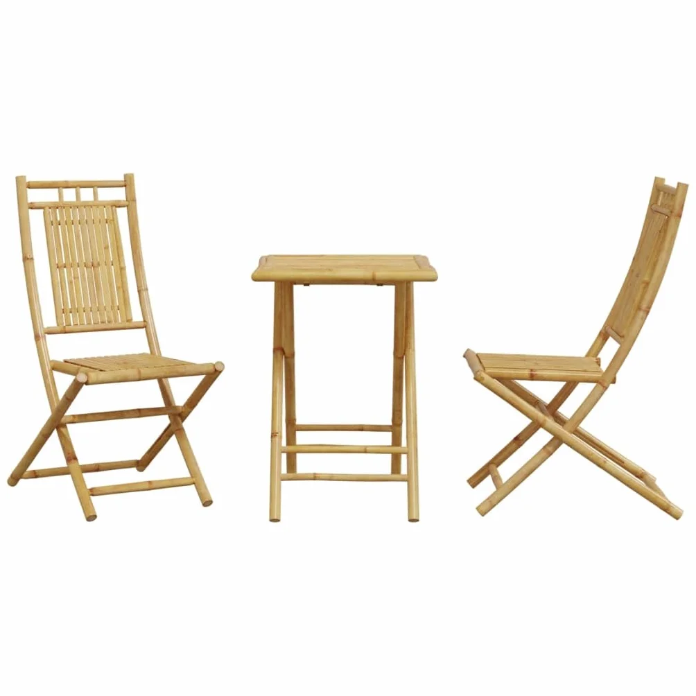 ZEYUAN Juego de Mesa y sillas de jardín 3 Piezas bambú, Conjunto Mesa Y Sillas Jardin, Mesa Y Sillas Terraza, Muebles Jardin Exterior, Conjuntos De Muebles De Jardín - 3278525