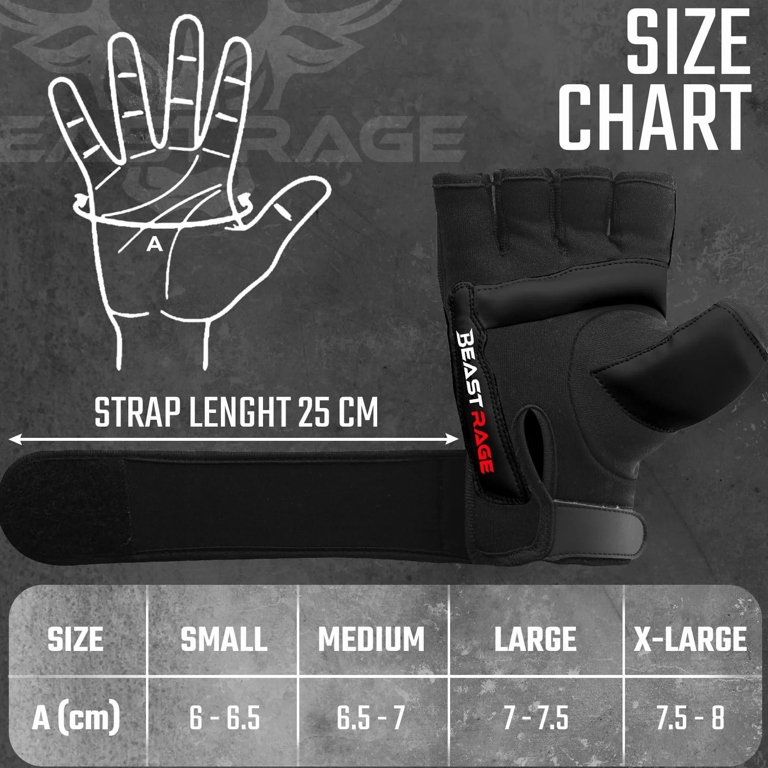 BEAST RAGE Guantes MMA Medio Dedo Kickboxing Sparring Boxeo Entrenamiento
