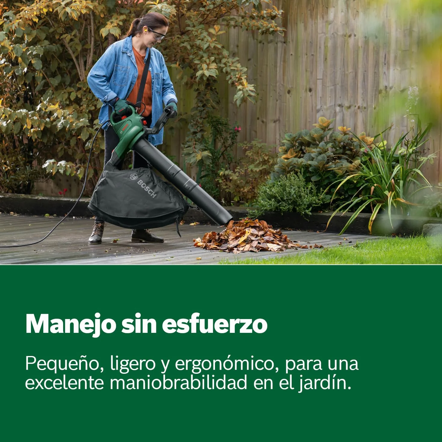 Bosch aspirador y soplador de hojas eléctrico UniversalGardenTidy 3000 (3000 W, bolsa colectora de 50 l, velocidad variable, para soplar, aspirar y triturar las hojas, en caja)