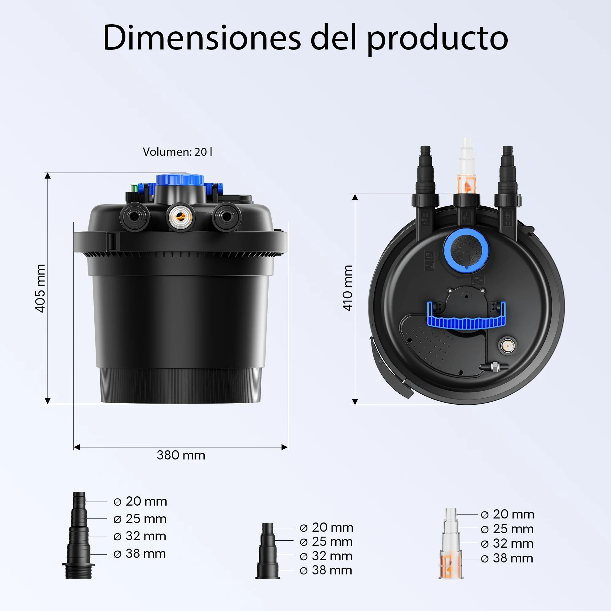 Juego Filtro presión 6000l 11W UVC Clarificador 25m Schlauch 65W Bombeo jardin