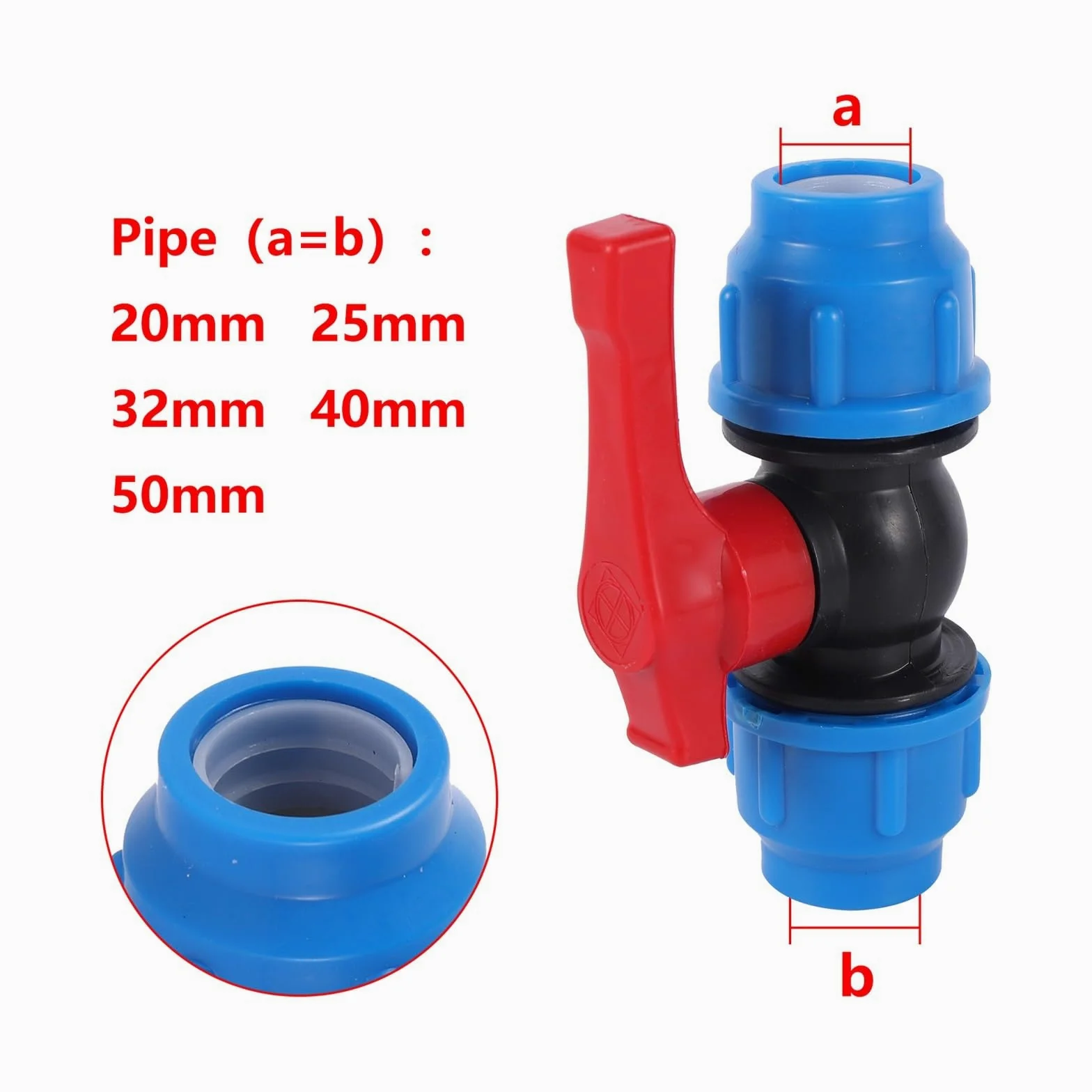 Desviador rápido de válvula de bola de plástico para jardín, hogar, PVC, polietileno, 40 mm, accesorios de tubería de agua para riego de césped, duradero y fácil de instalar