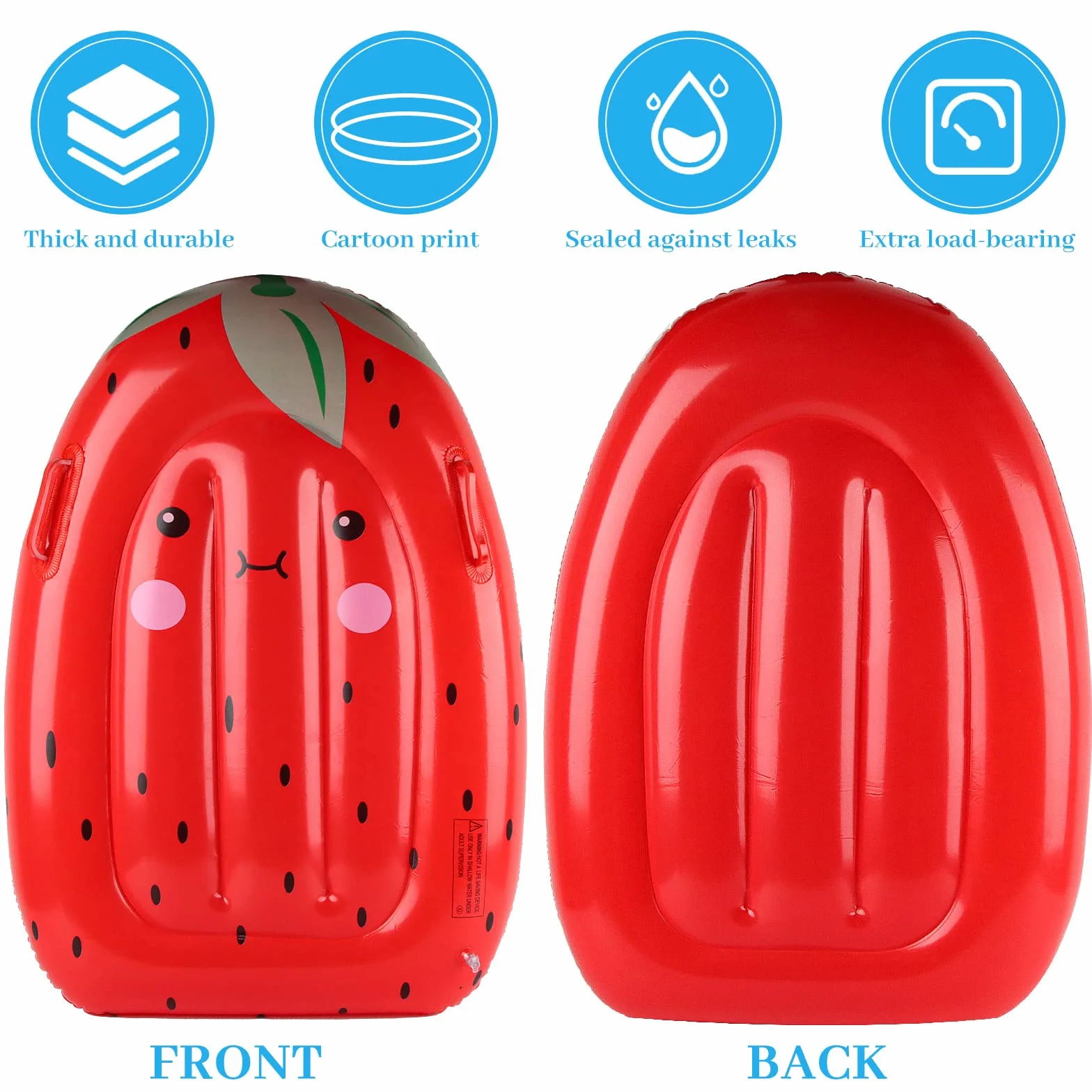 Bodyboard Inflable FainFun Tabla Surf Niños Playa 75 x 50 CM Fresa