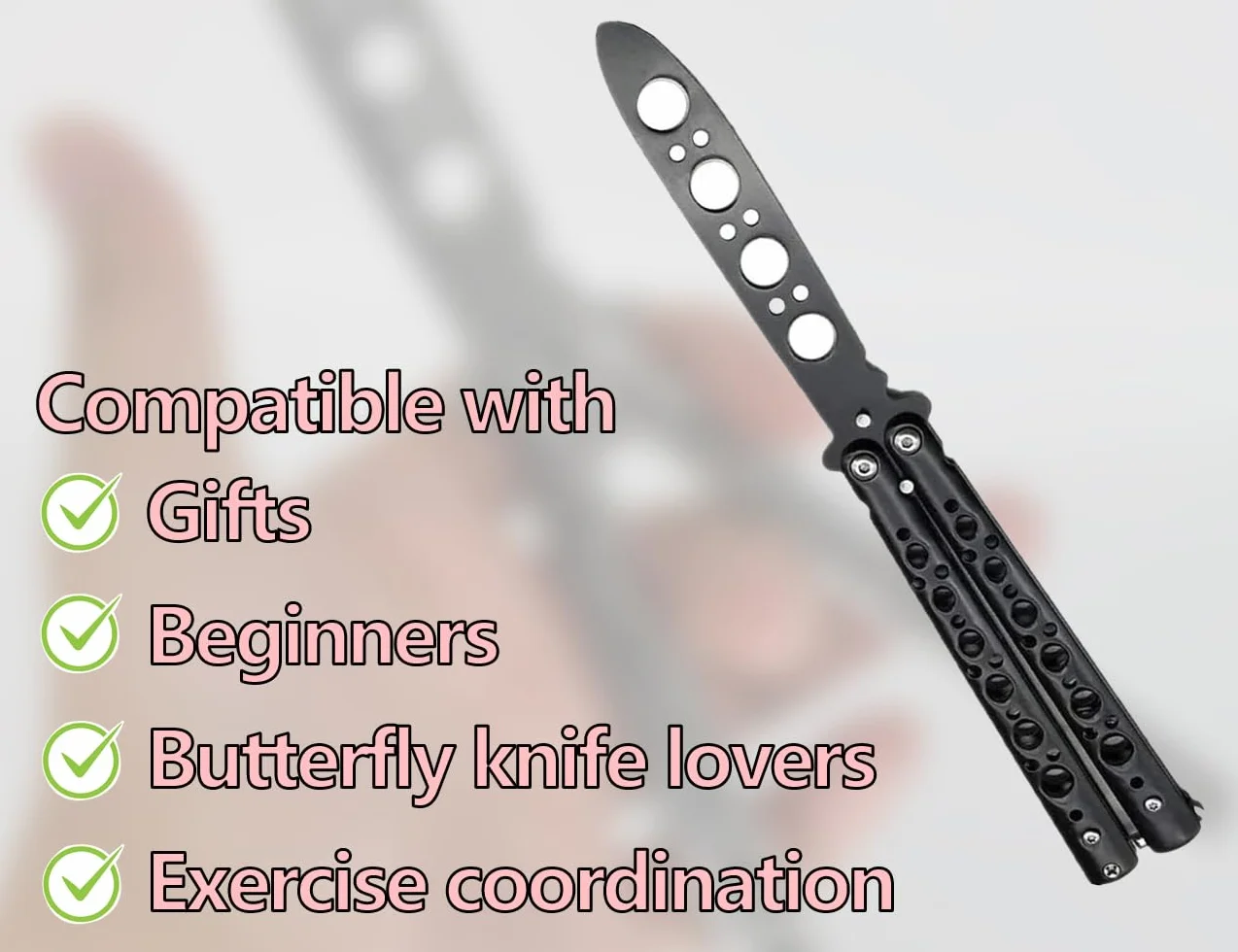 ZoeTekway Cuchillo mariposa entrenador placa roma negro