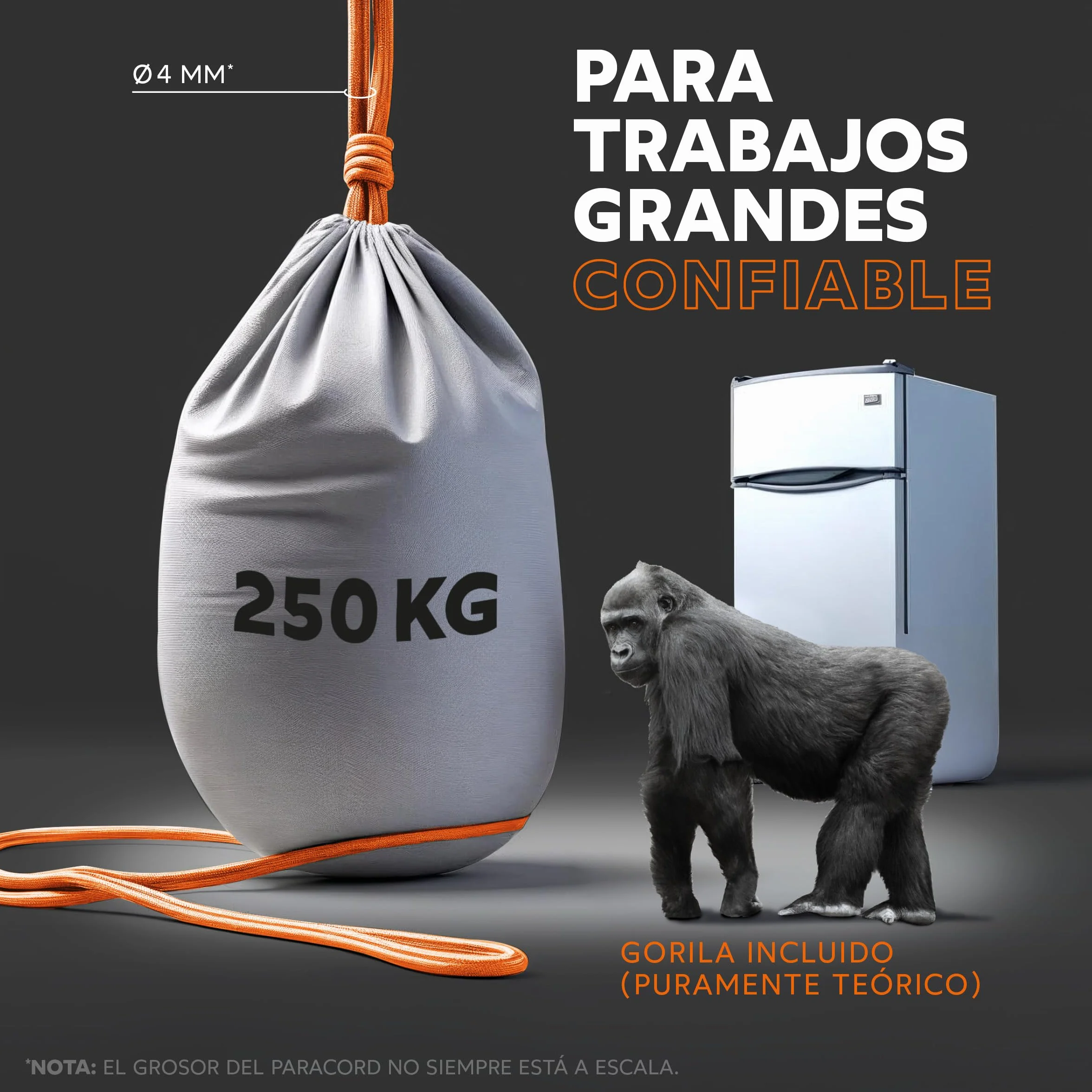 GO!elements Paracord de Nylon a Prueba de Desgarros 4mm 550 Typo III Cuerda 250kg