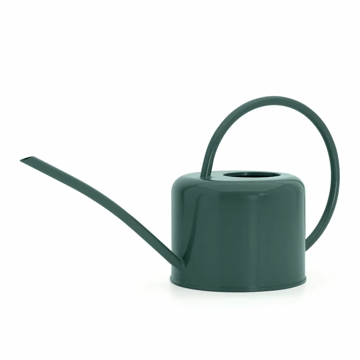 CKB Ltd® Regadera de interior pequeña de 1,1 L, acero galvanizado con recubrimiento en polvo de color verde oscuro, para plantas de interior, diseño contemporáneo de metal con boquilla estrecha y