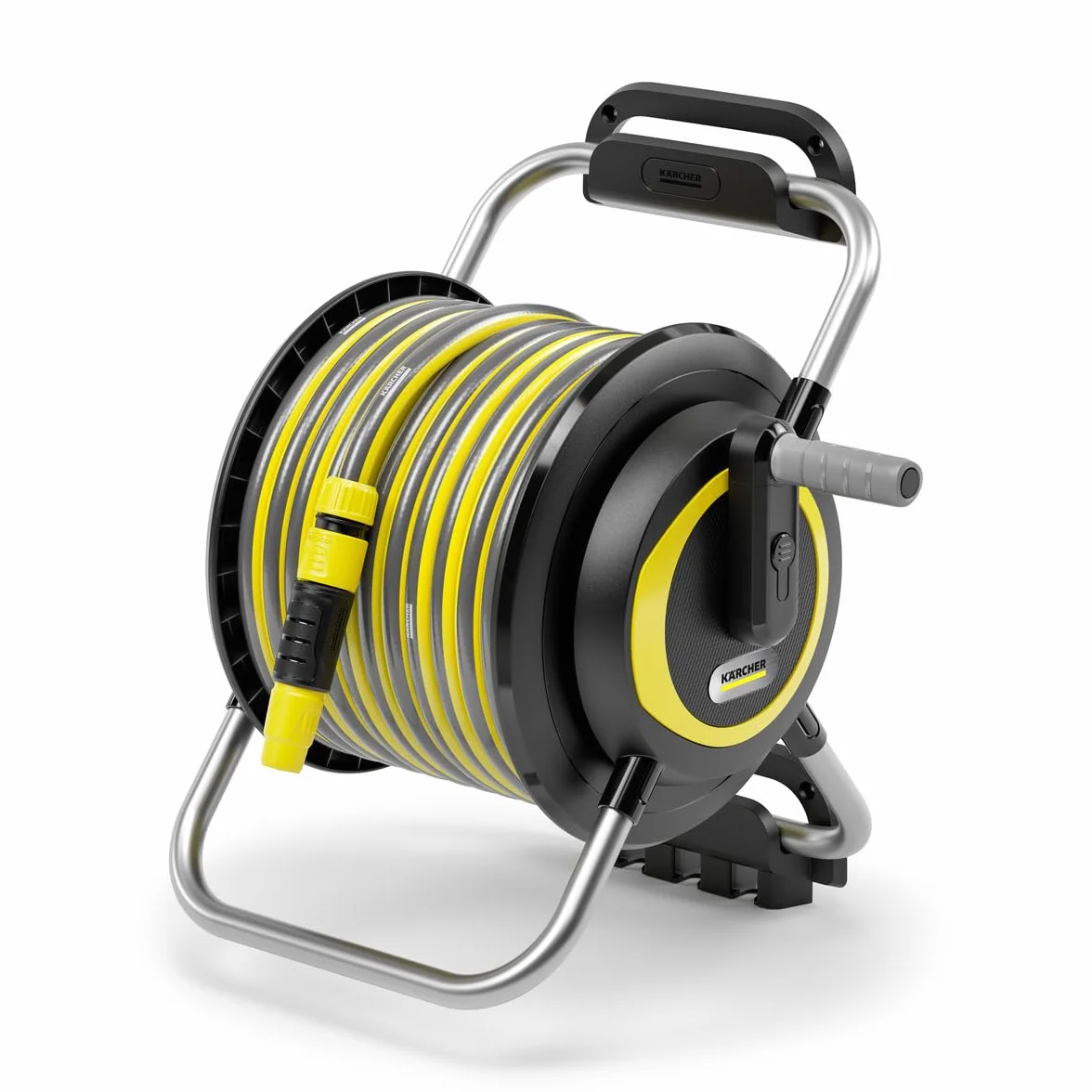 Kärcher Soporte para manguera HR 4.30: flexible, fácil almacenamiento en la pared y uso móvil en el jardín, soporte para jeringa, manguera de 30 m y accesorios, color negro