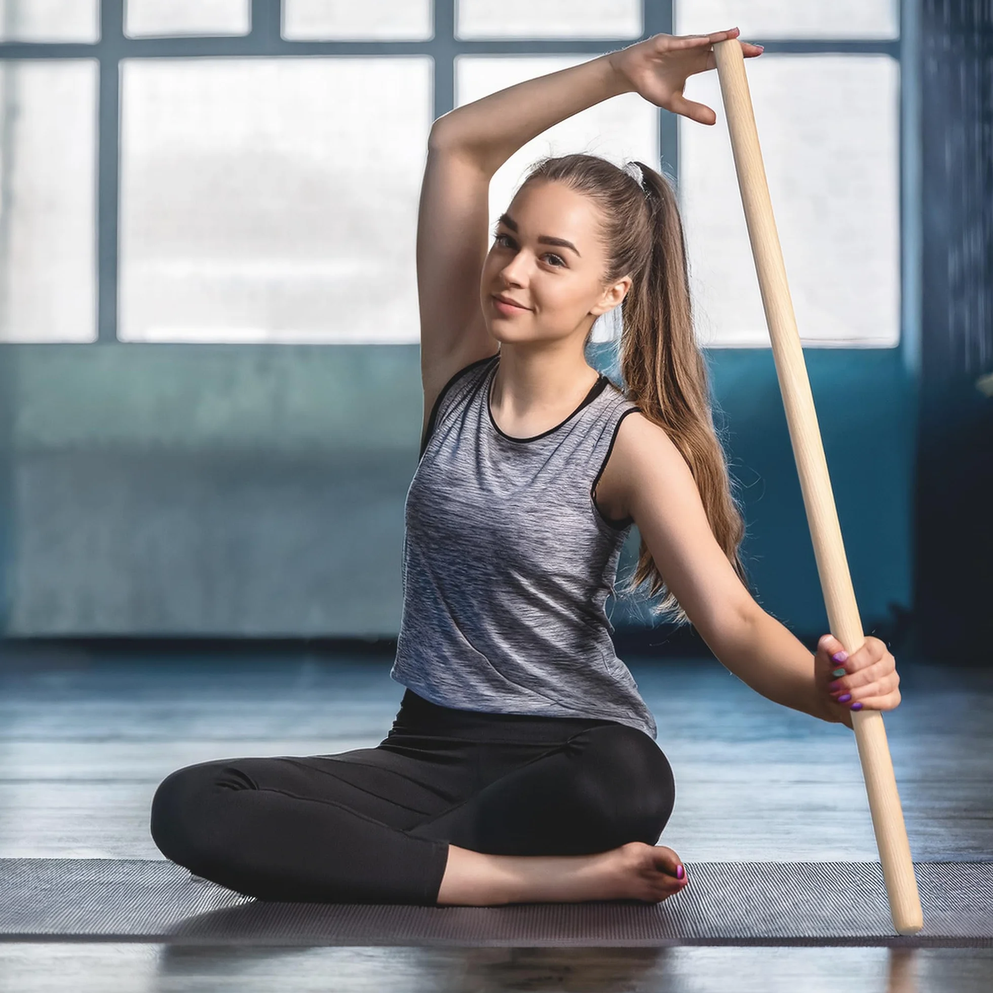 MOE UHANE Barra de Gimnasia de Madera 100 cm para Entrenamiento