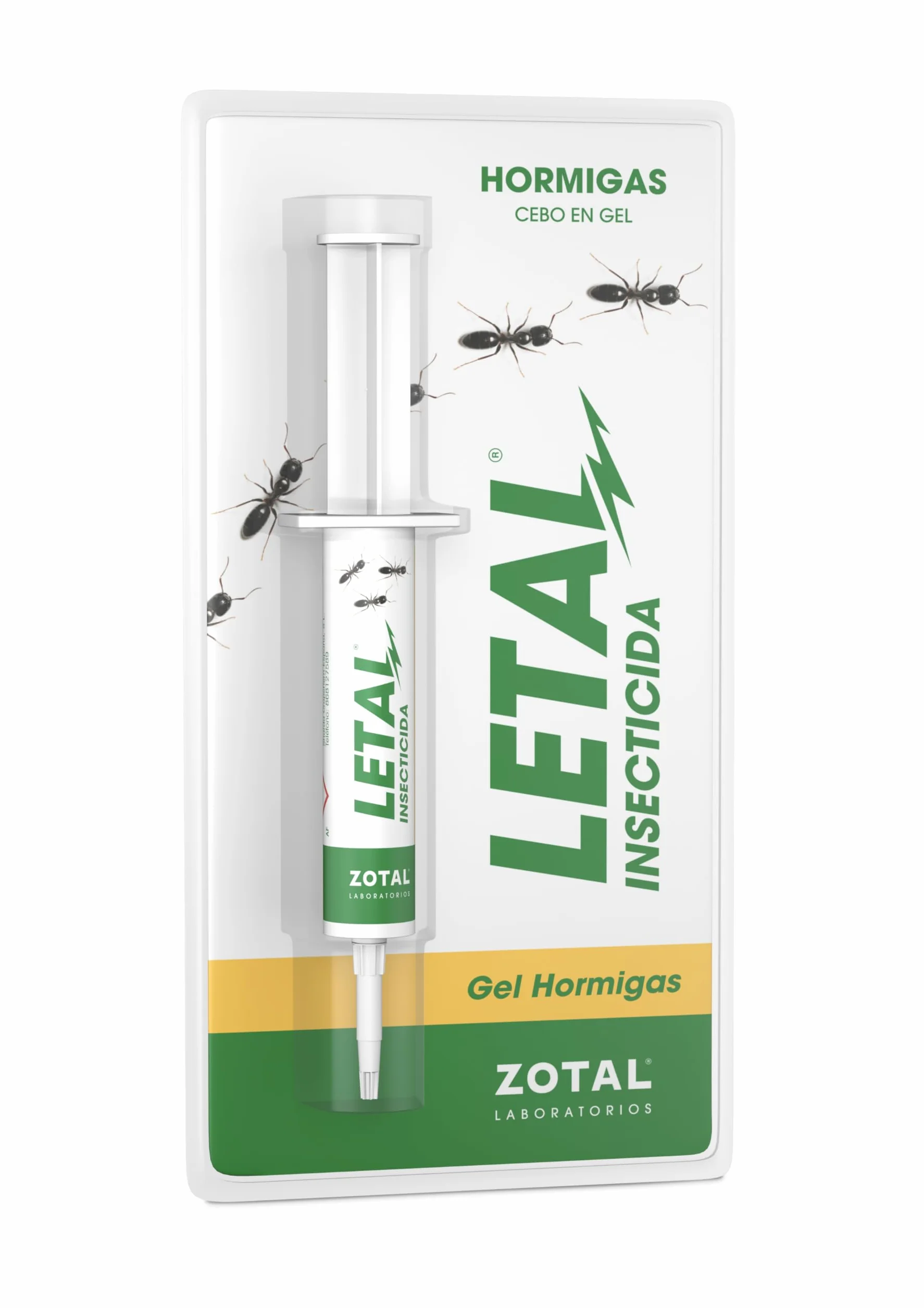 ZOTAL Gel Anti Hormigas - Insecticida en Jeringuilla 10g, Efecto Retardado para Eliminar Colonias y Nidos - Pack 1 Unidad
