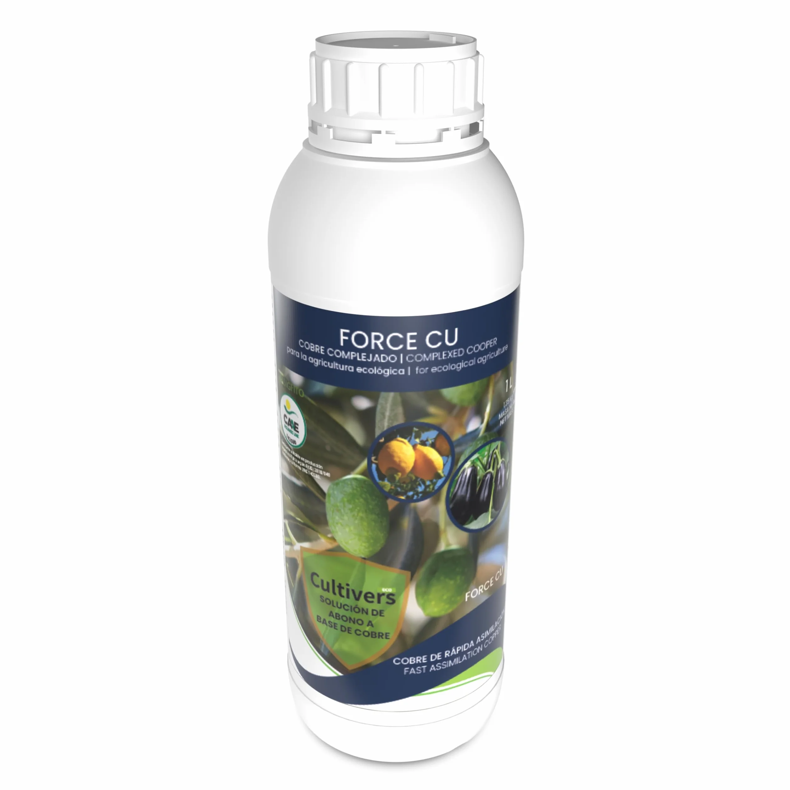 CULTIVERS Gluconato de Cobre. Abono Fertilizante con Efecto Fungicida de Cobre Ecológico de 1 L Que Mejora el Sistema de Defensa de la Planta contra el Desarrollo de Enfermedades