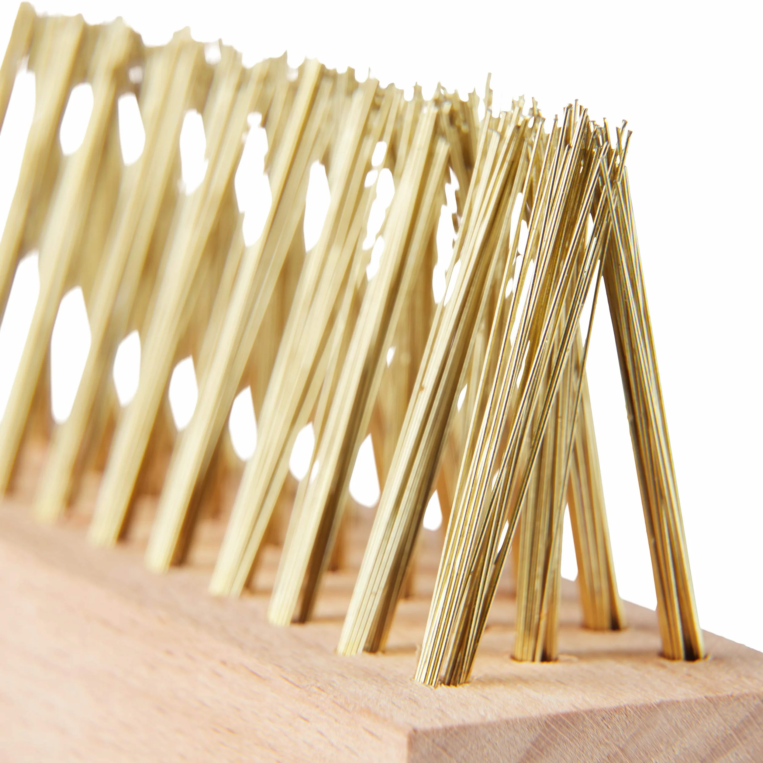Relaxdays 10025389 Set Limpia Juntas Cepillos Recambio, Madera-Acero, Marrón Natural, 7,5 x 10 x 3,5 cm