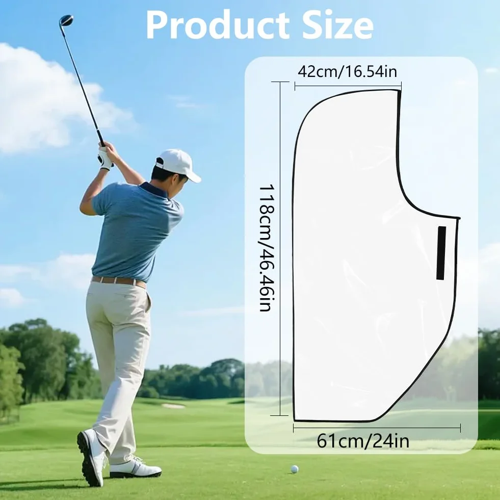 Funda Impermeable para Bolsa de Golf Universal de PVC Portátil Transparente Negro