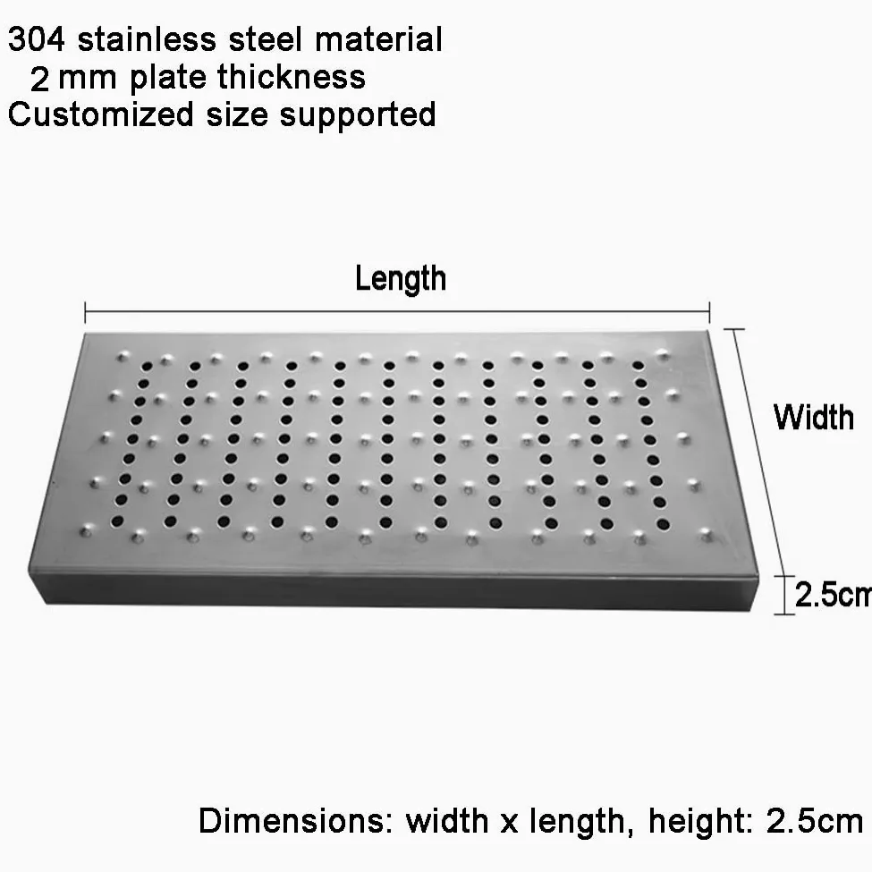 HeavyDu - Cubierta de rejilla de acero para cocina, patio, entrada, interior y exterior, 20 x 90 cm