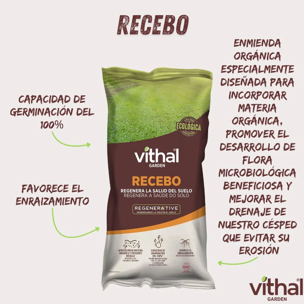 VITHAL Recebo 50 L - Enmienda Orgánica Para Incorporar Materia Orgánica, Mejorar El Drenaje Y Promover El Desarrollo De Flora Microbiológica Beneficiosa