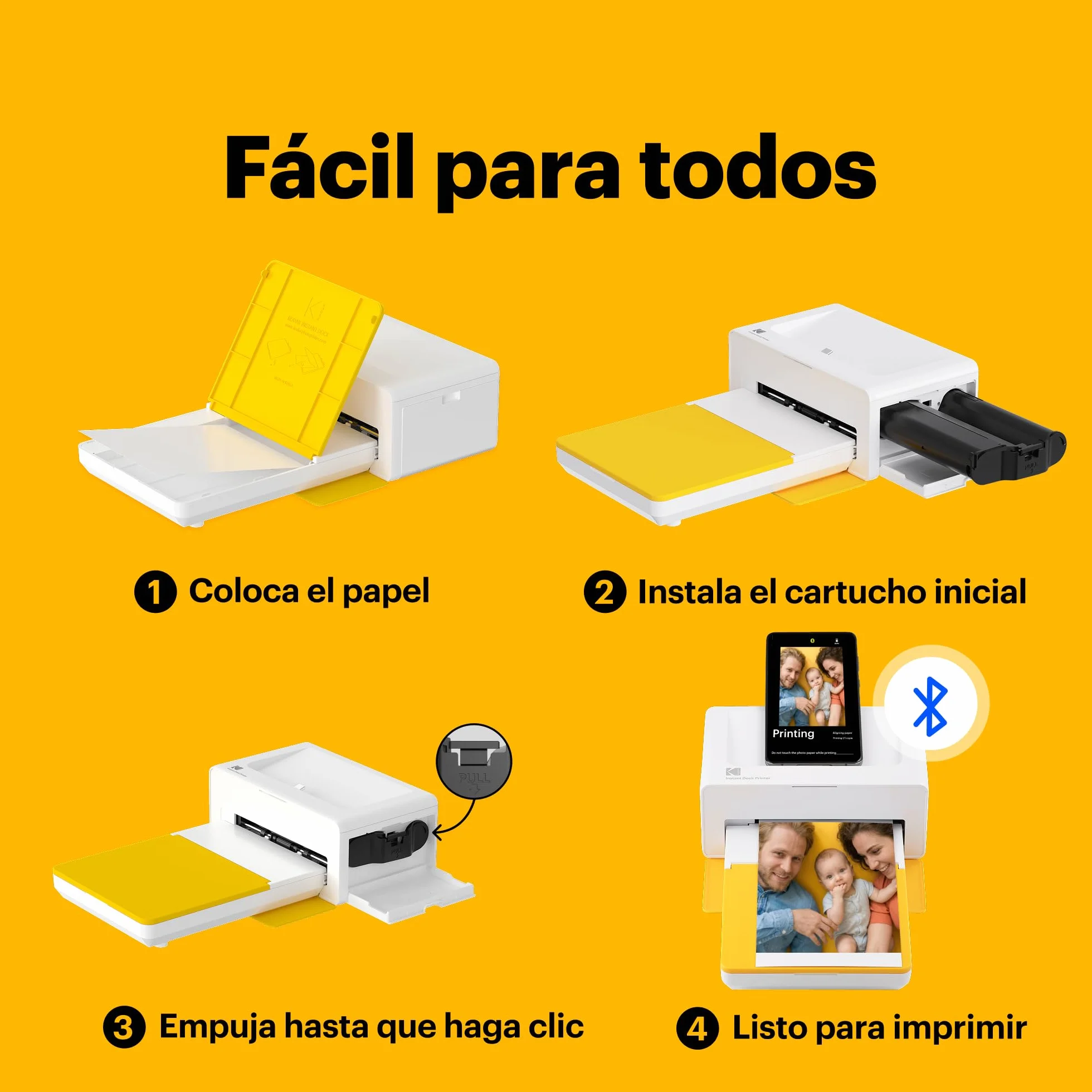 KODAK Dock Plus 4PASS Impresora de Fotos Instantánea 10x15cm 40 Hojas